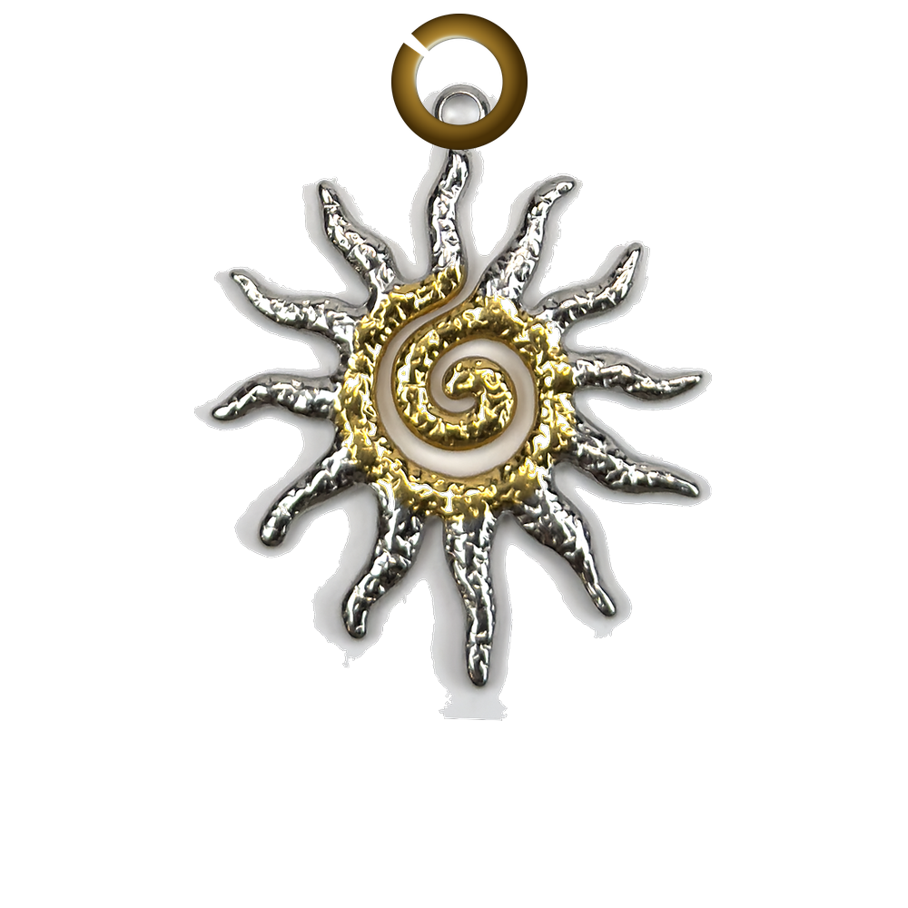 Spiral Sun Charm charm with jump ring
