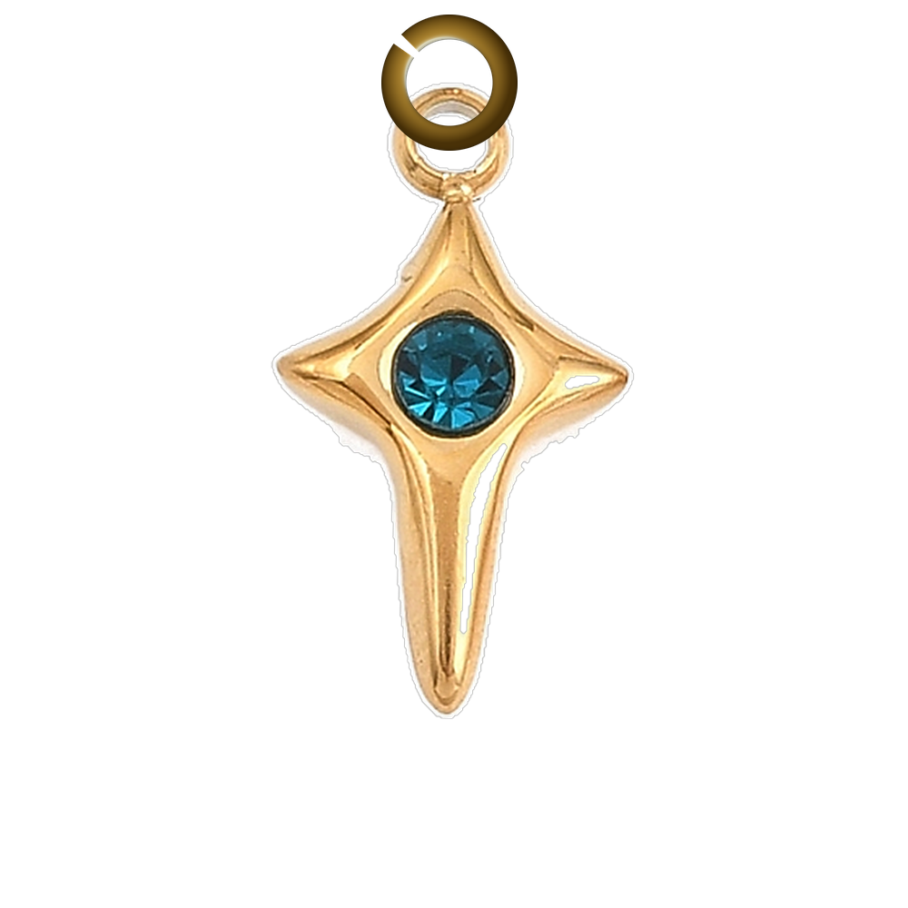 Sparkle Star Charm - Blue charm with jump ring