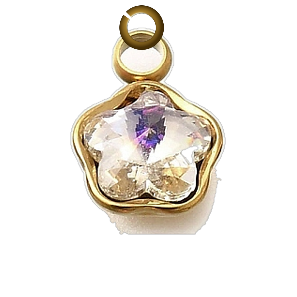 Crystal Star Charm - Clear AB charm with jump ring