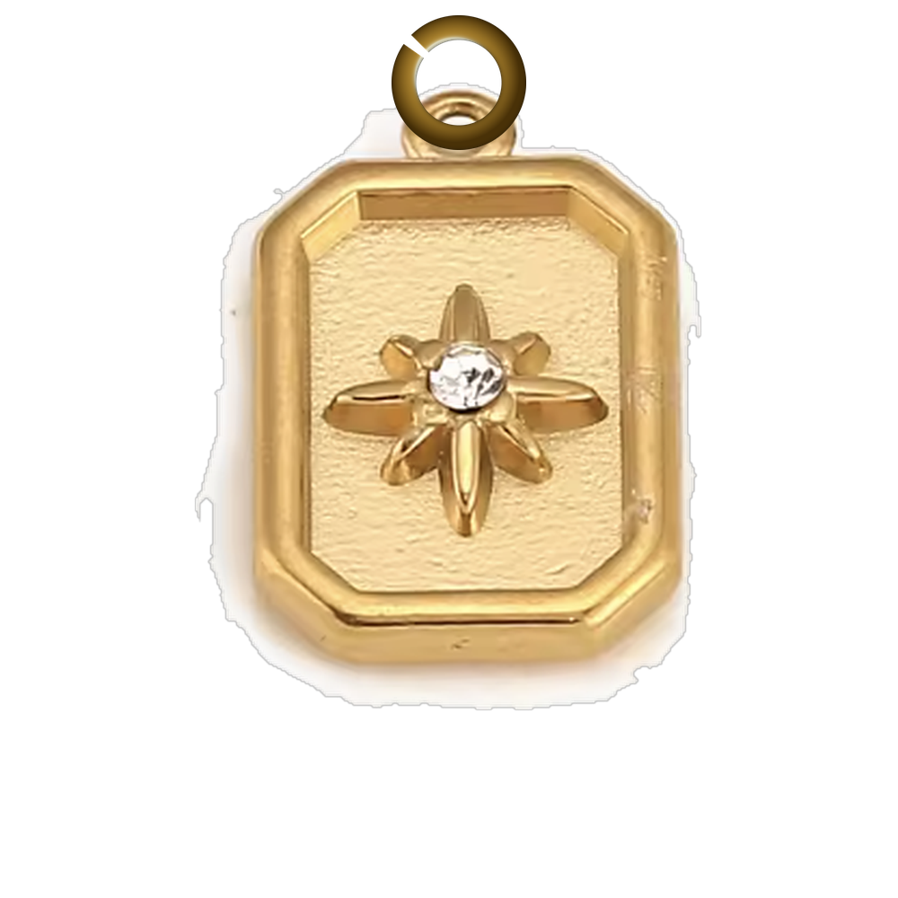 North Star Tag Charm - Gold charm with jump ring