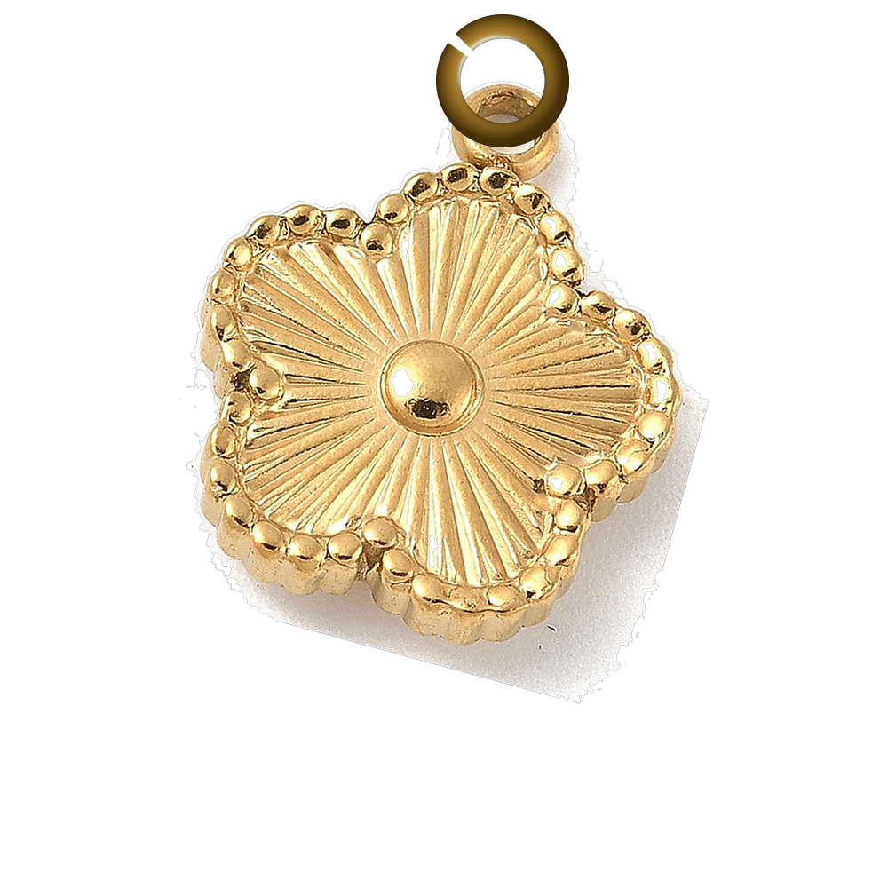 Fluted Flower Charm - Gold charm with jump ring