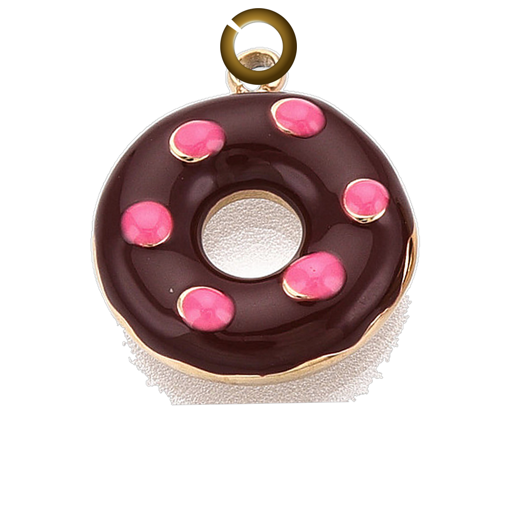 Donut Charm - Chocolate charm with jump ring