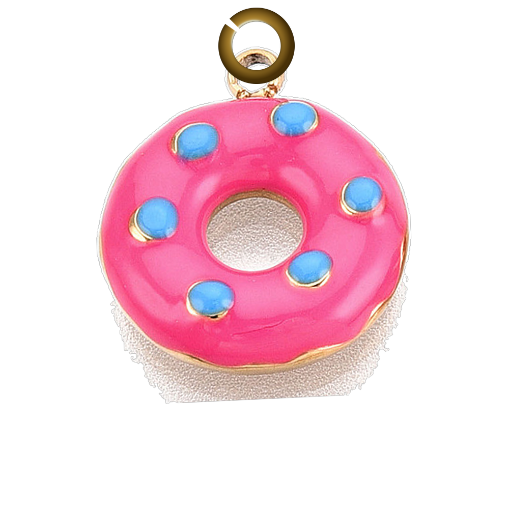 Donut Charm - Pink charm with jump ring