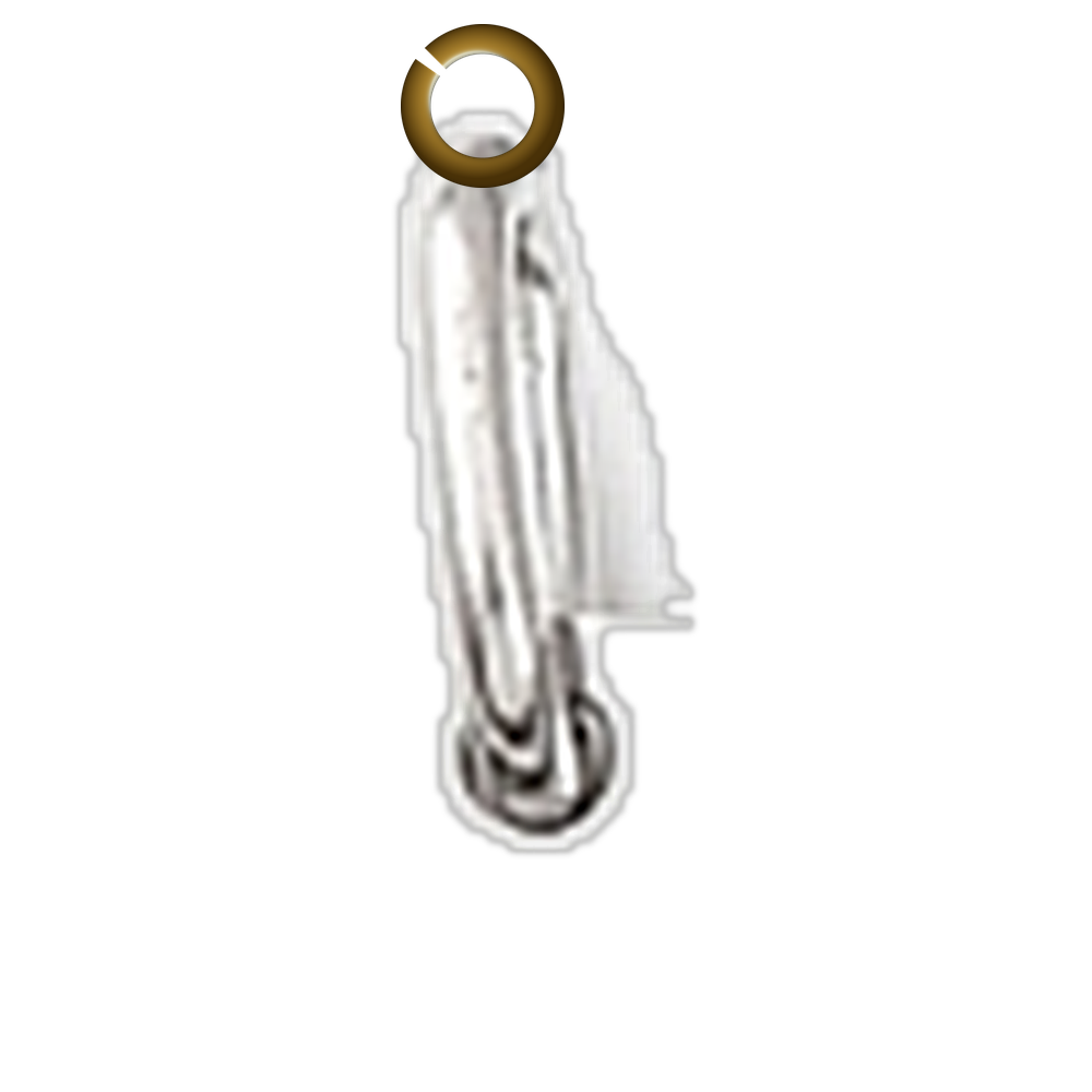 Rectangle Letter Charm - U charm with jump ring
