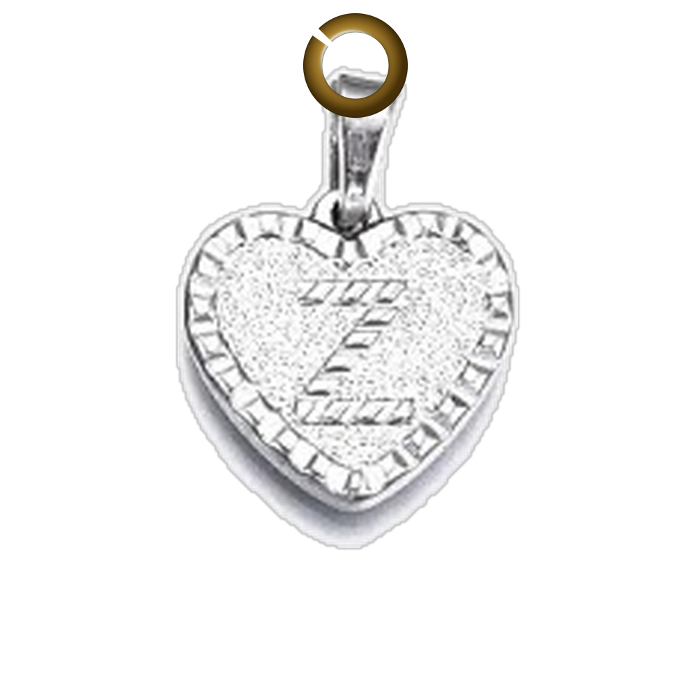 Heart Letter Charm - Z charm with jump ring
