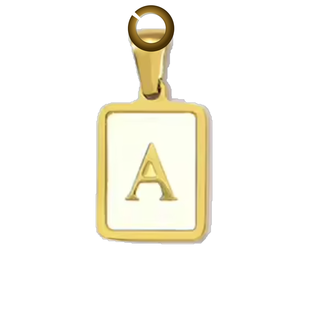 Mother of Pearl Letter Charm - A charm with jump ring