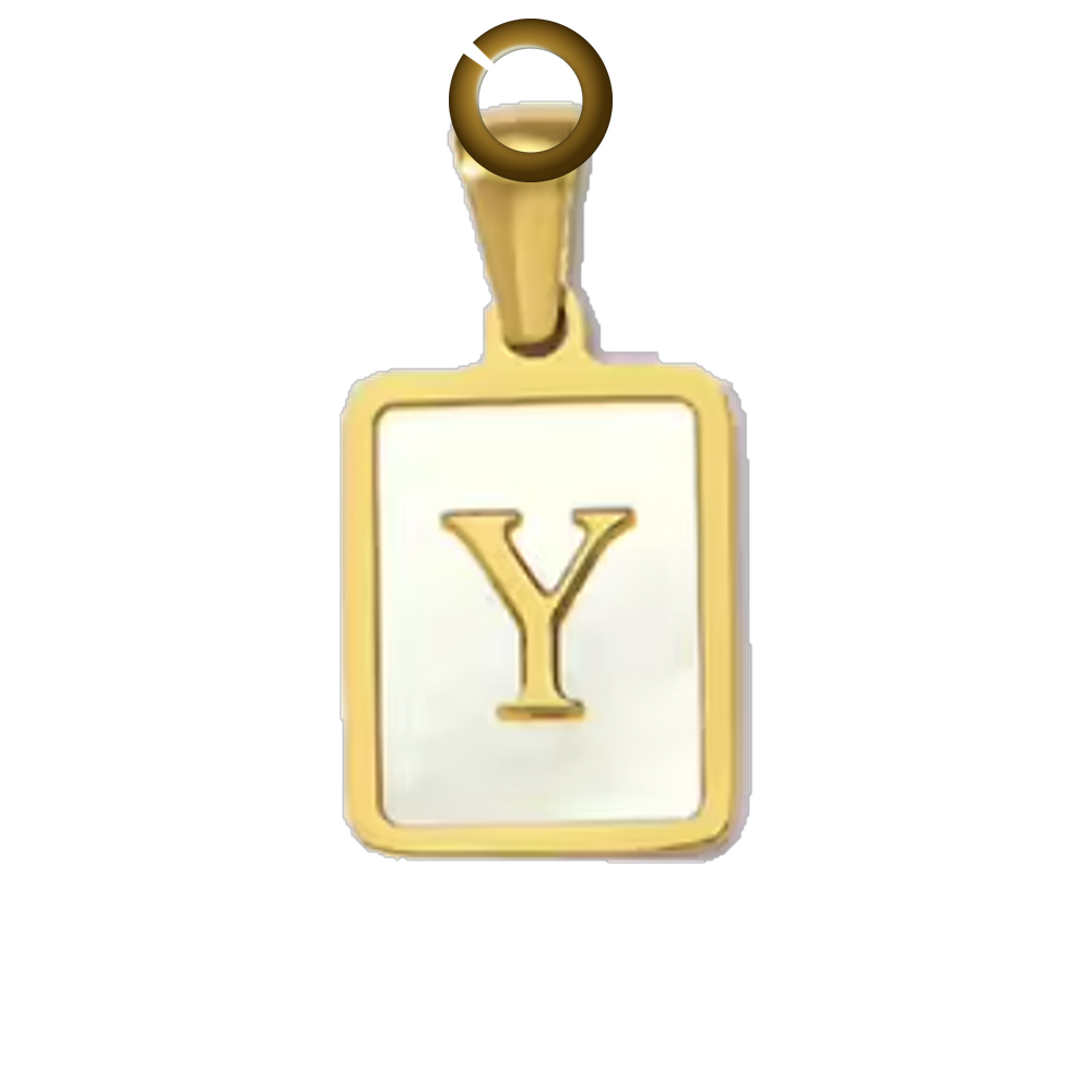 Mother of Pearl Letter Charm - Y charm with jump ring