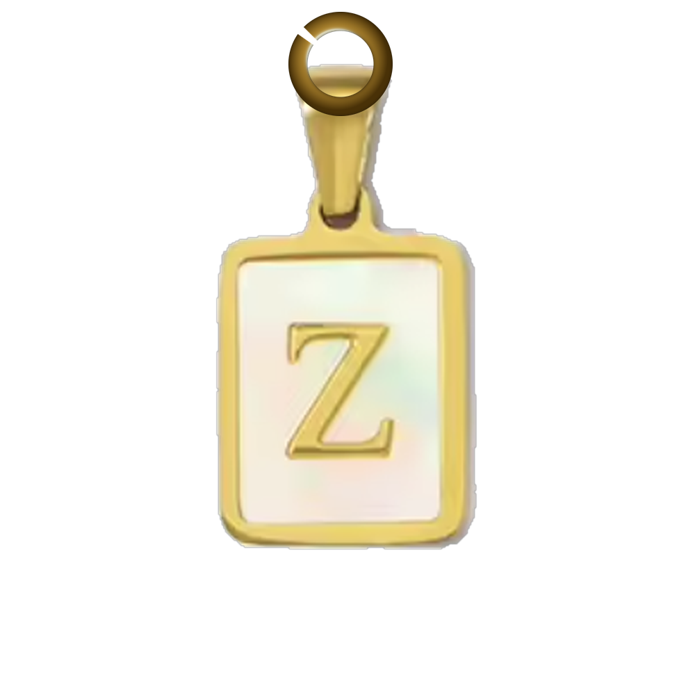 Mother of Pearl Letter Charm - Z charm with jump ring
