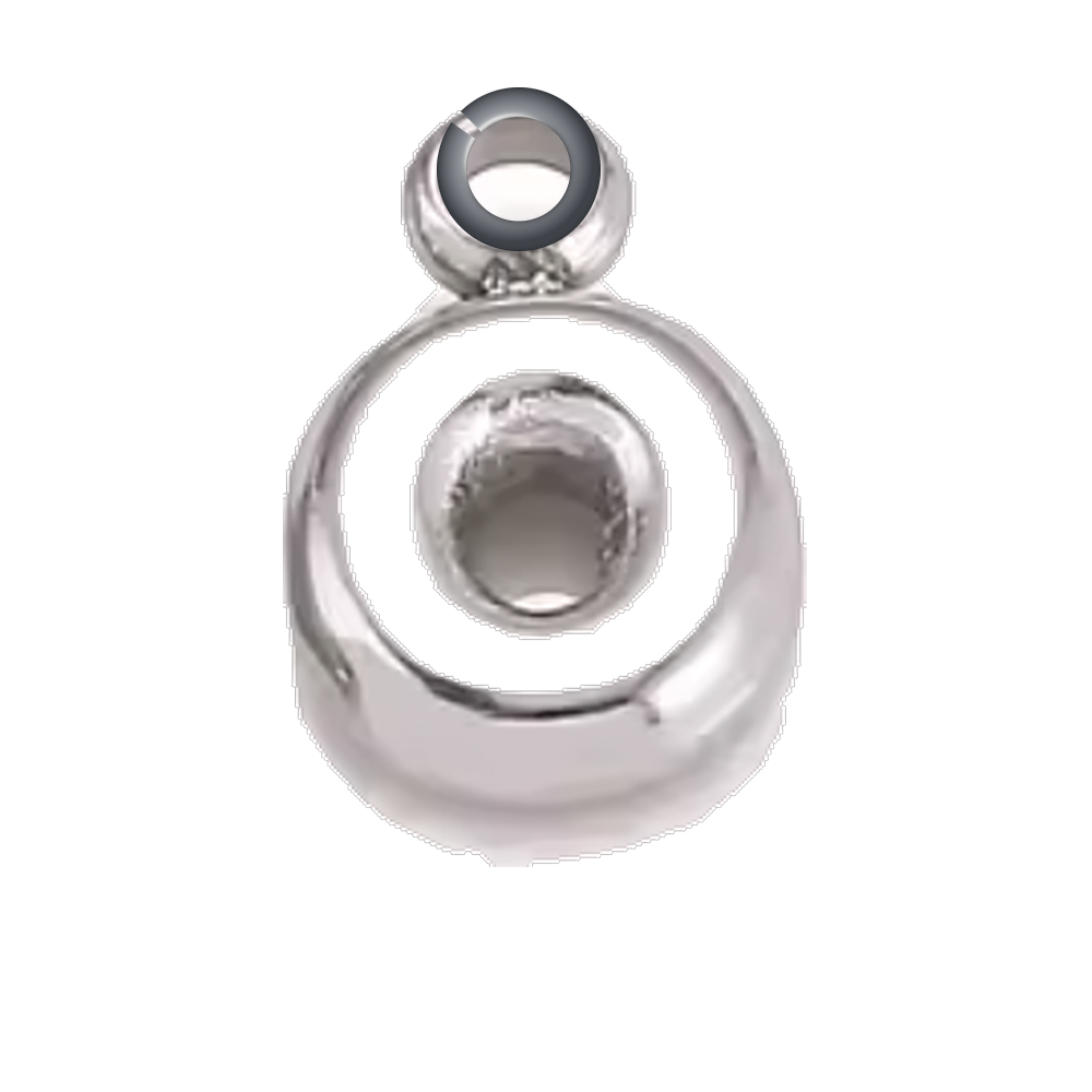 Silver Bubble Letter Charm - O charm with jump ring