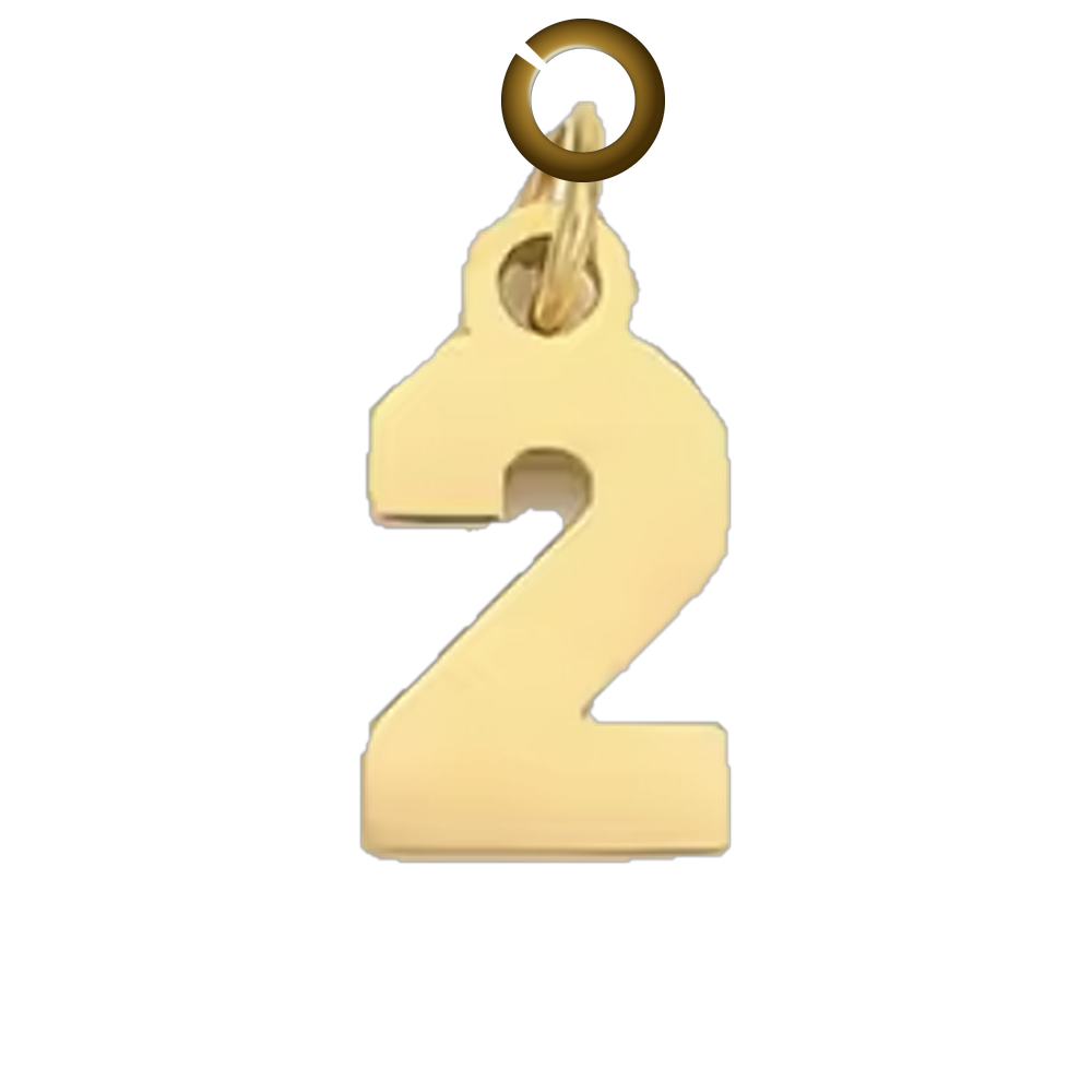 Block Number Charm - 2 charm with jump ring