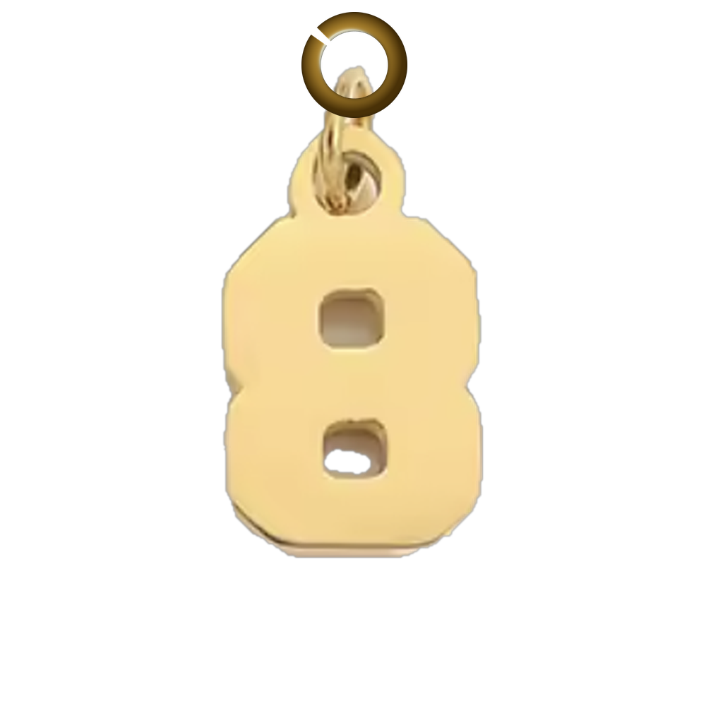 Block Number Charm - 8 charm with jump ring