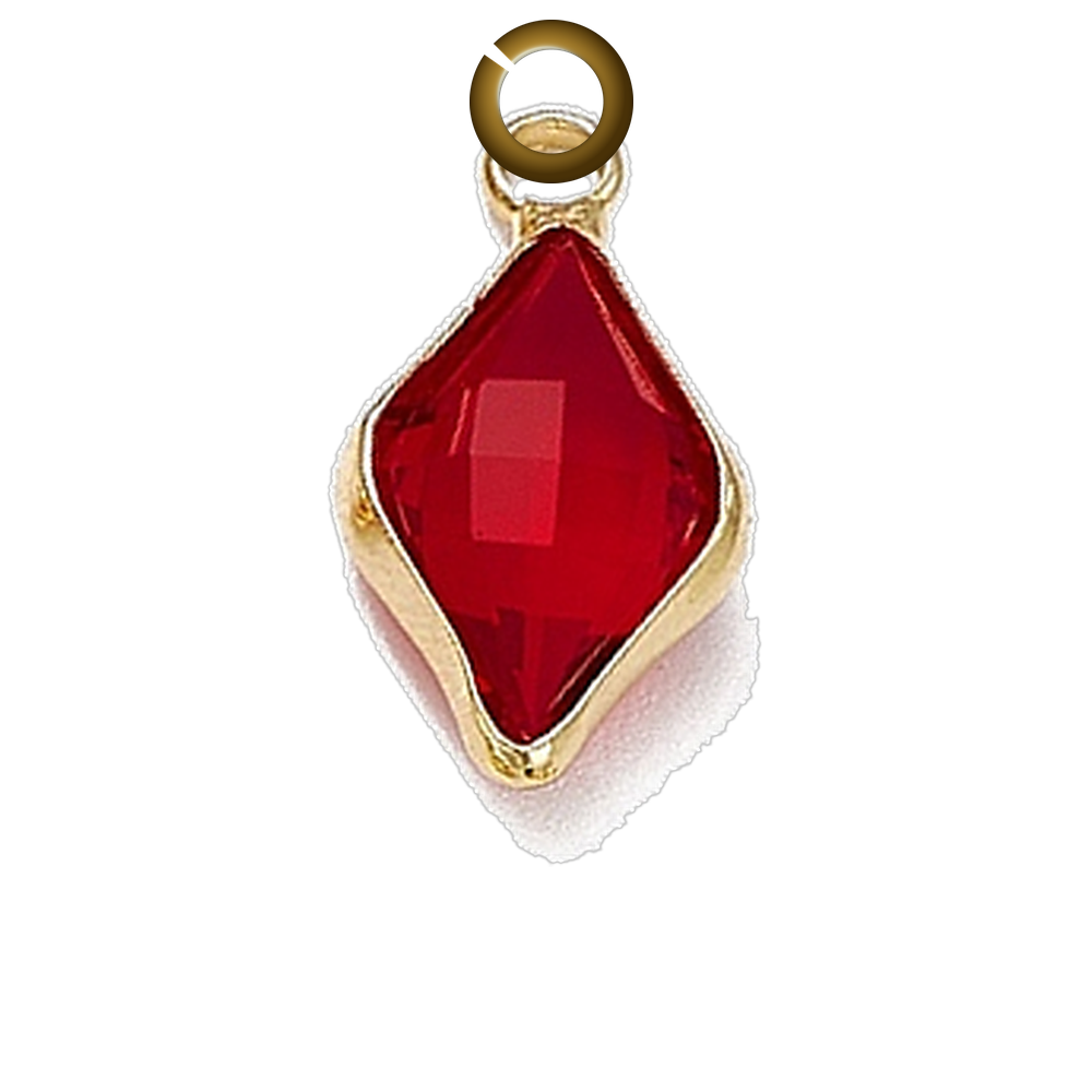 Rhombus Charm - Red charm with jump ring