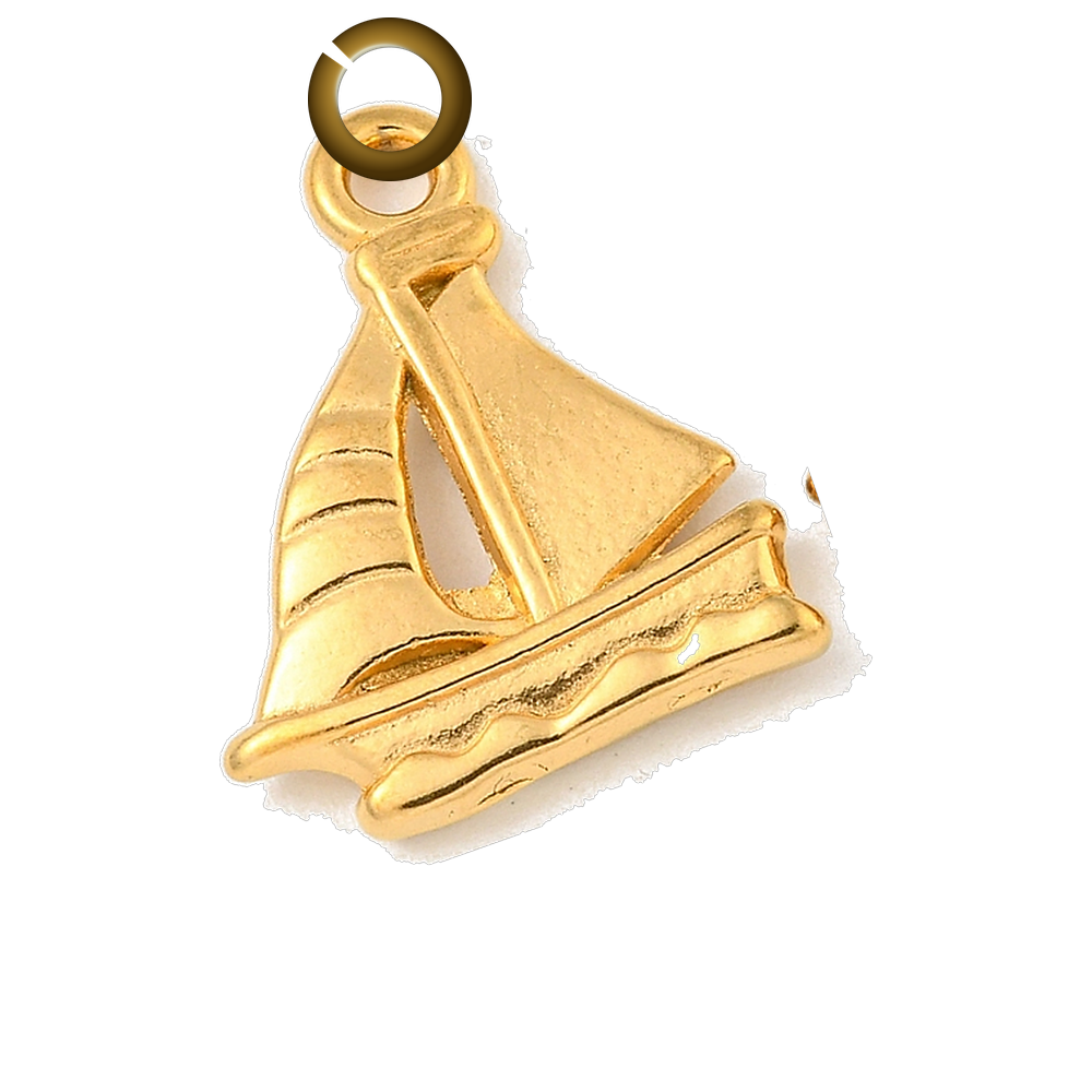 Sailboat Charm - Gold charm with jump ring