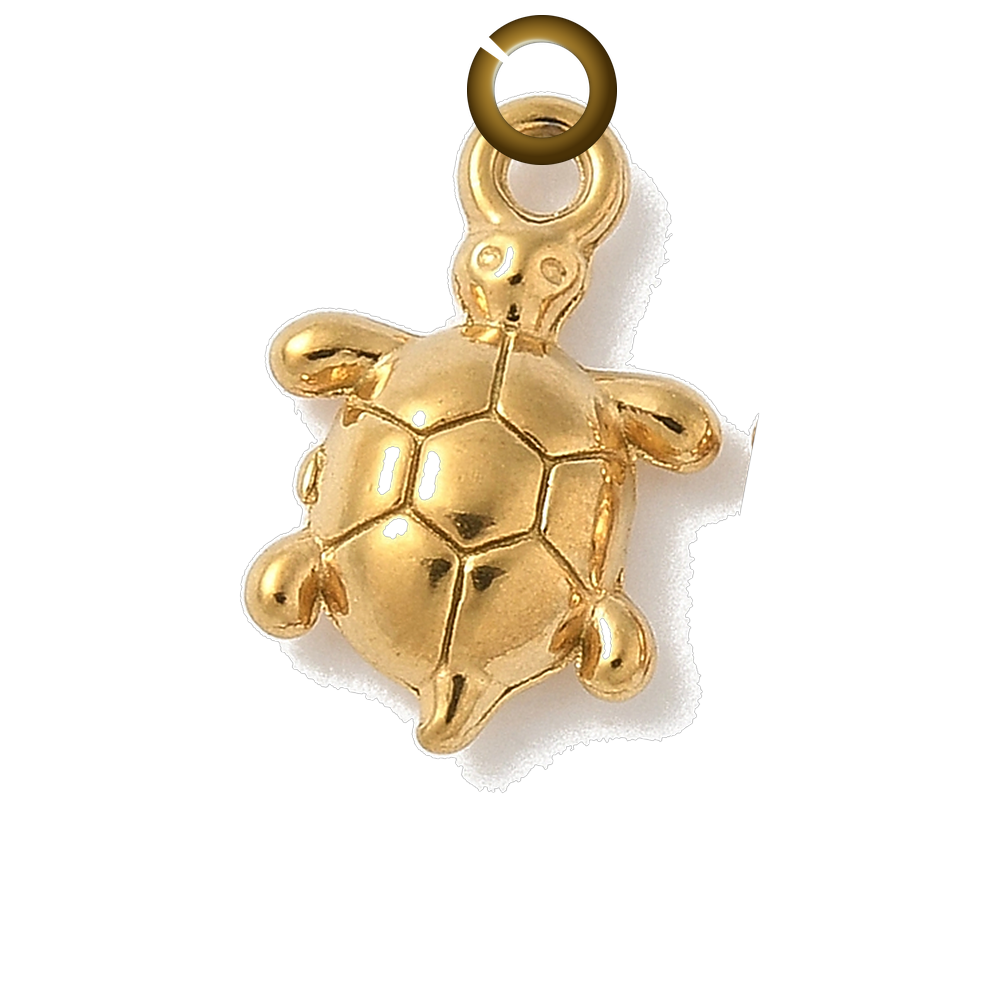 Turtle Charm - Gold charm with jump ring