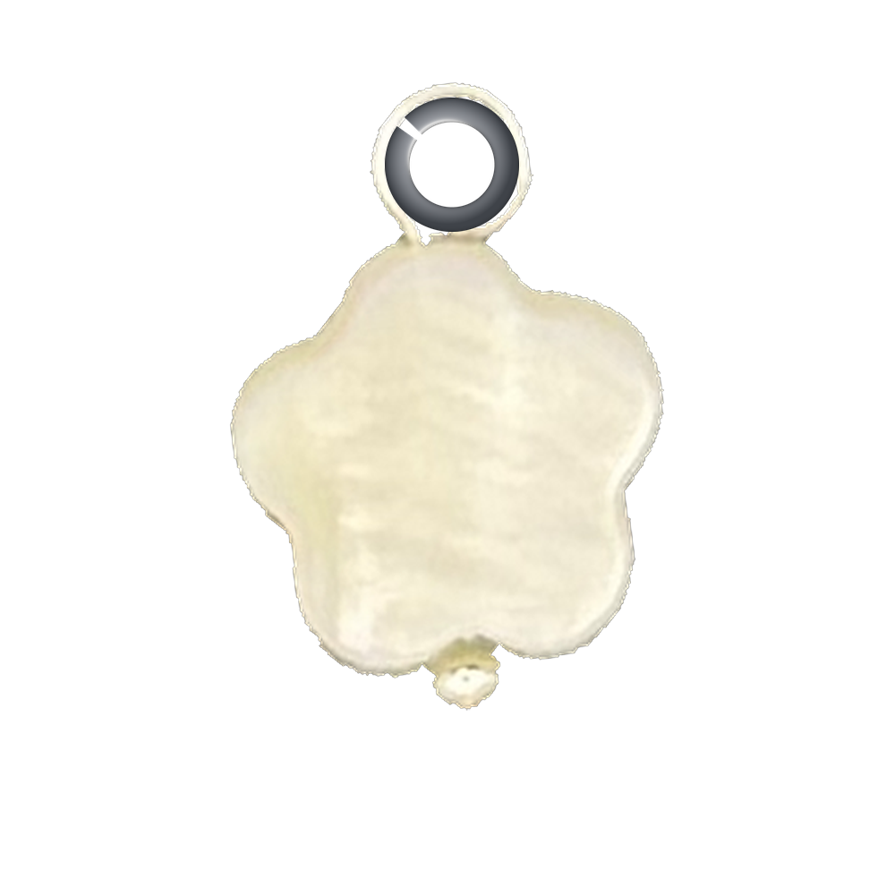 Mother of Pearl Flower Charm - Silver charm with jump ring