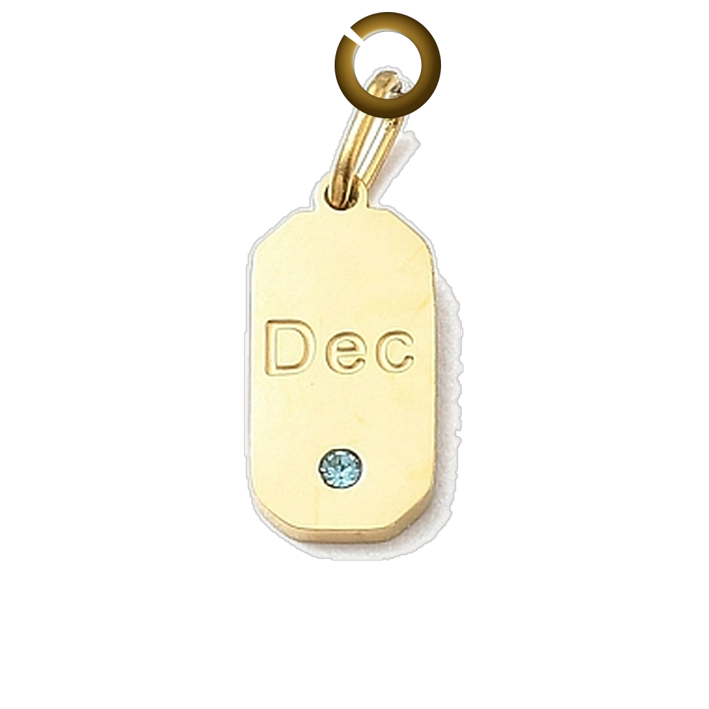 Month Birthstone Charm - Dec charm with jump ring