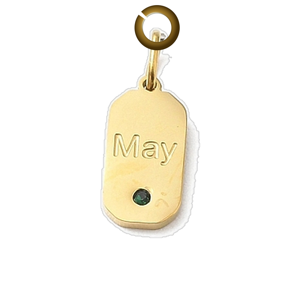 Month Birthstone Charm - May charm with jump ring