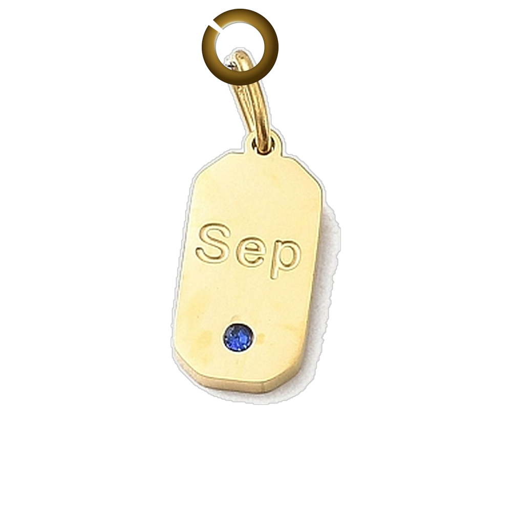 Month Birthstone Charm - Sep charm with jump ring