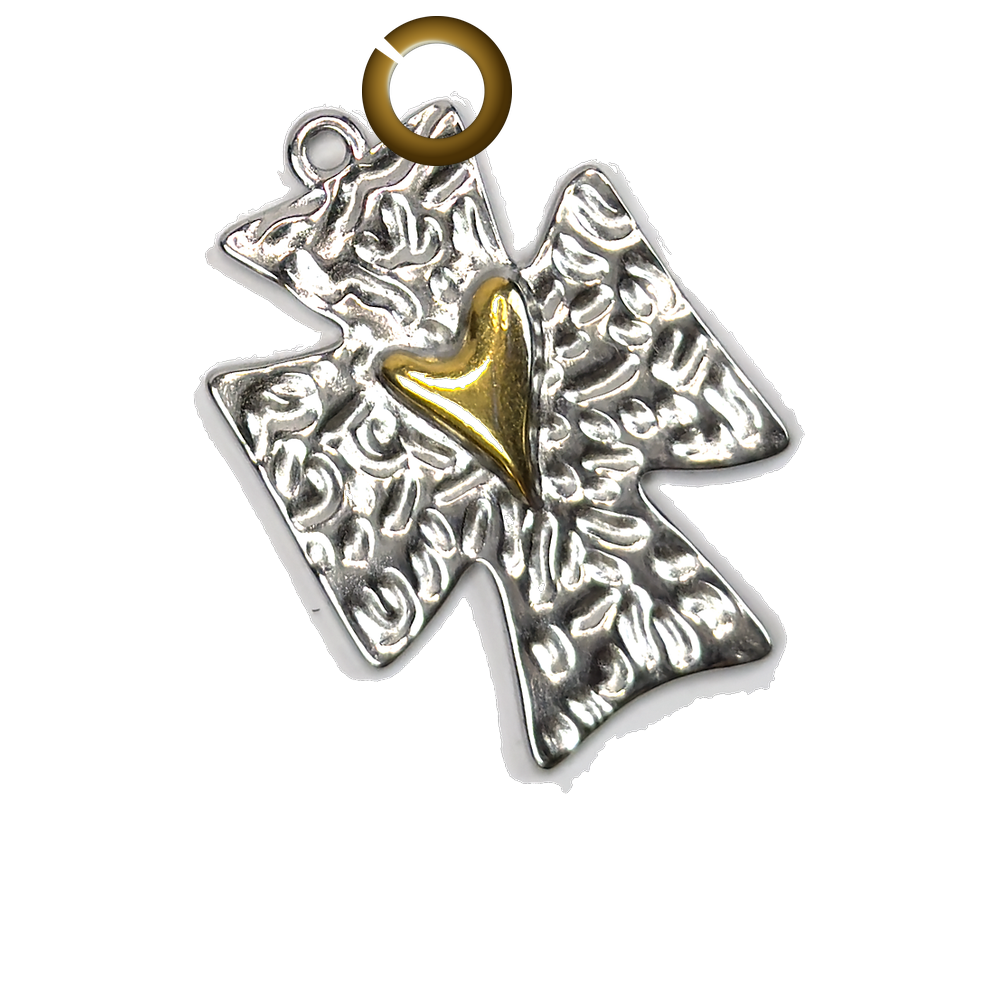Heart Cross Charm charm with jump ring