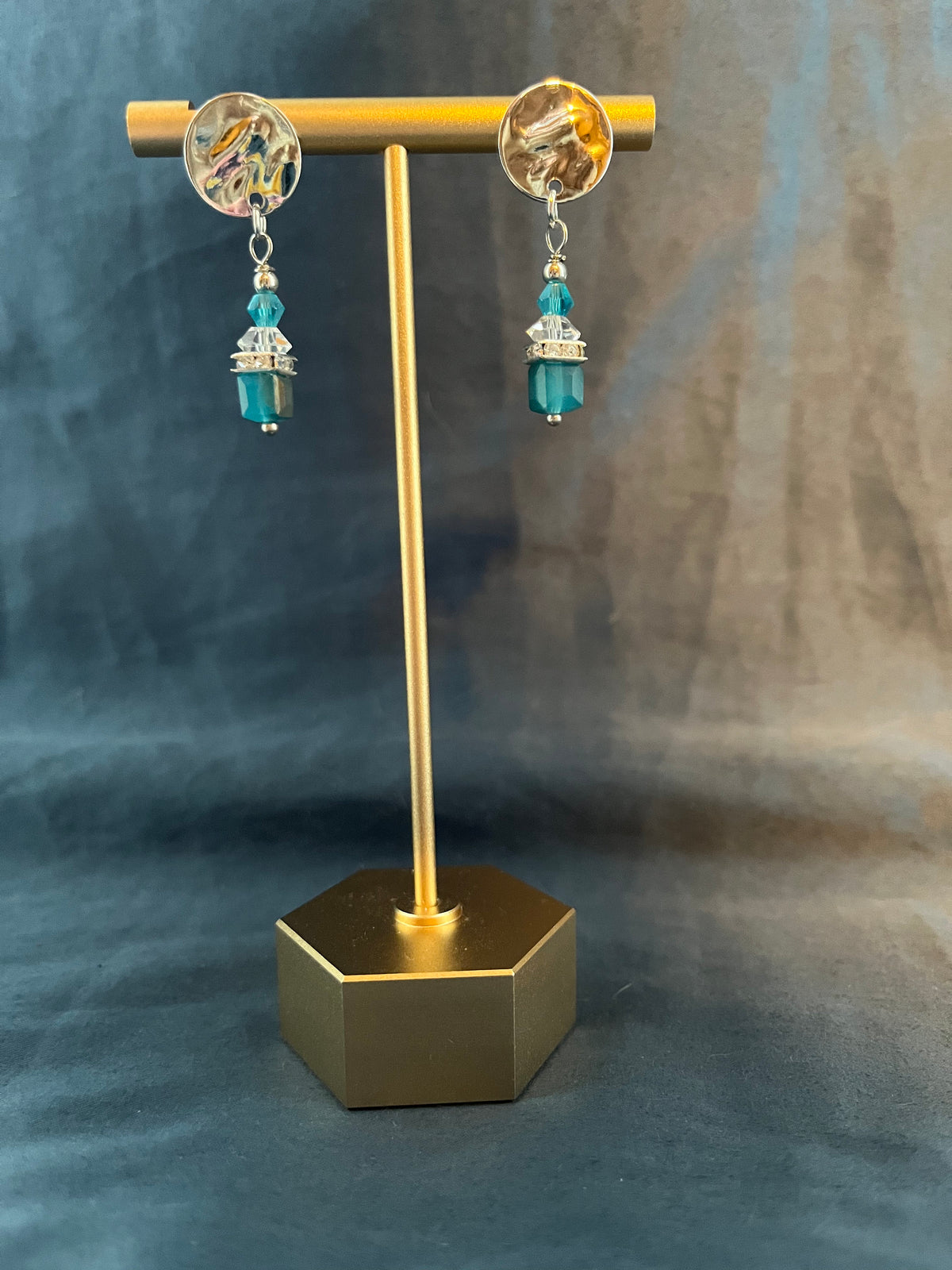 Elegant Blue & Silver Earrings | Women's Earrings | Earrings for Her | Work Earrings | Minimalistic Earrings | Sparkle Sexy Blue Earrings