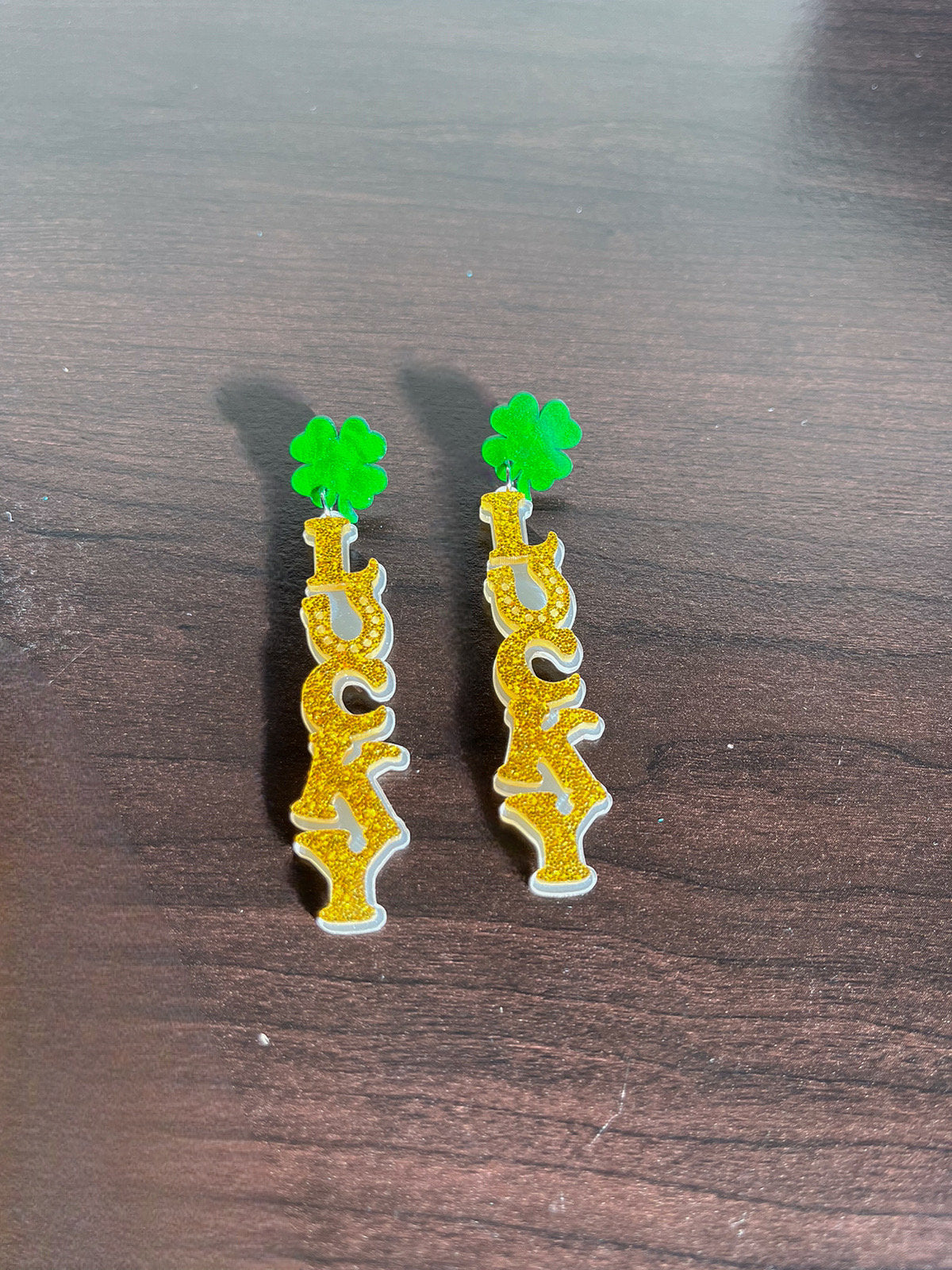 Lucky St. Patrick’s Day Earrings | Dangle Lucky Earrings | Green Gold Irish Festive | Saint Patrick’s Day | Lucky Horseshoe Dangle Drop |