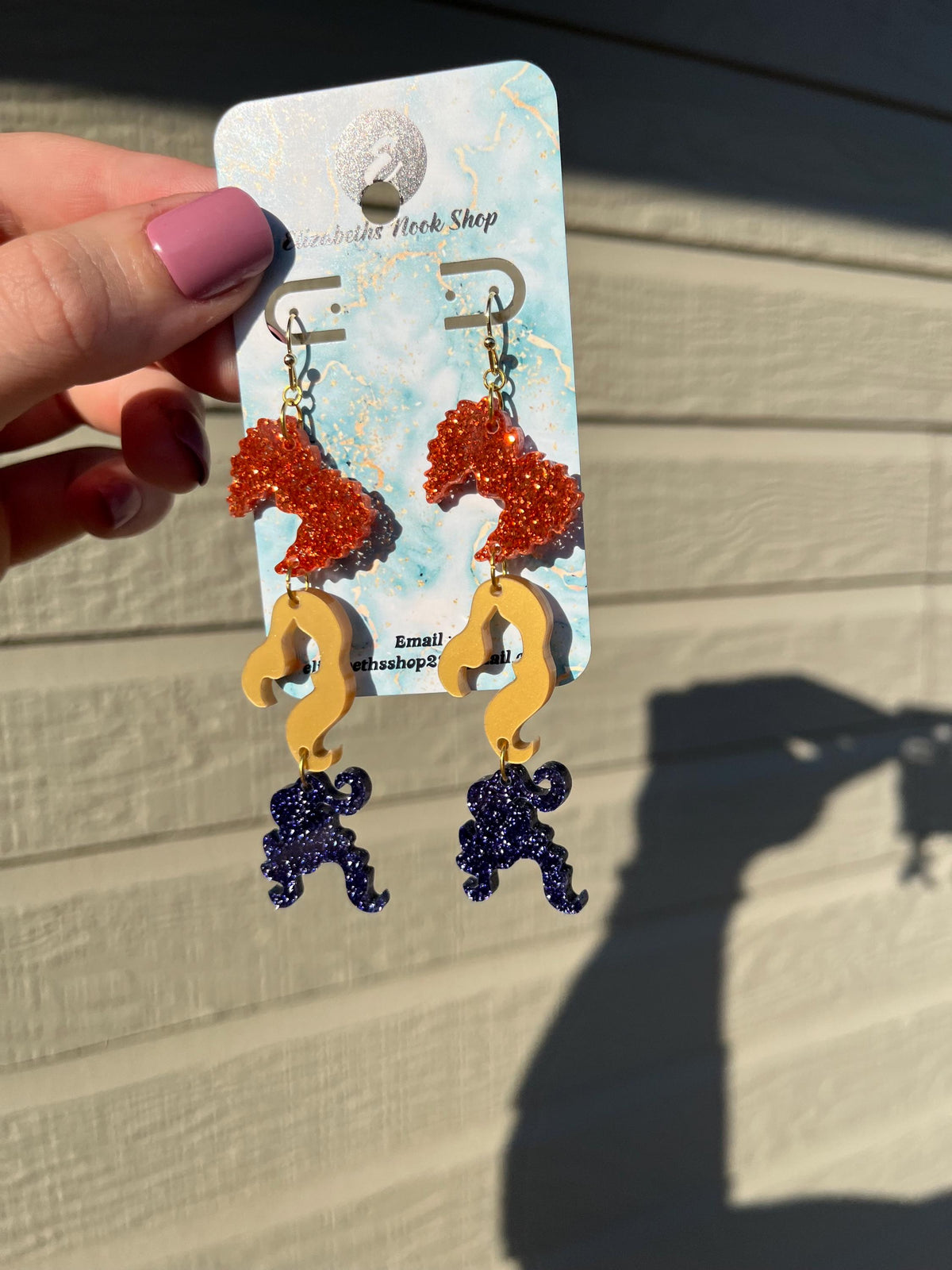 Sanderson Sister Inspired Earrings | Acrylic Earrings | Glotter Acrylic Earrings | Halloween Earrings | Dangle Acrylic Earrings |