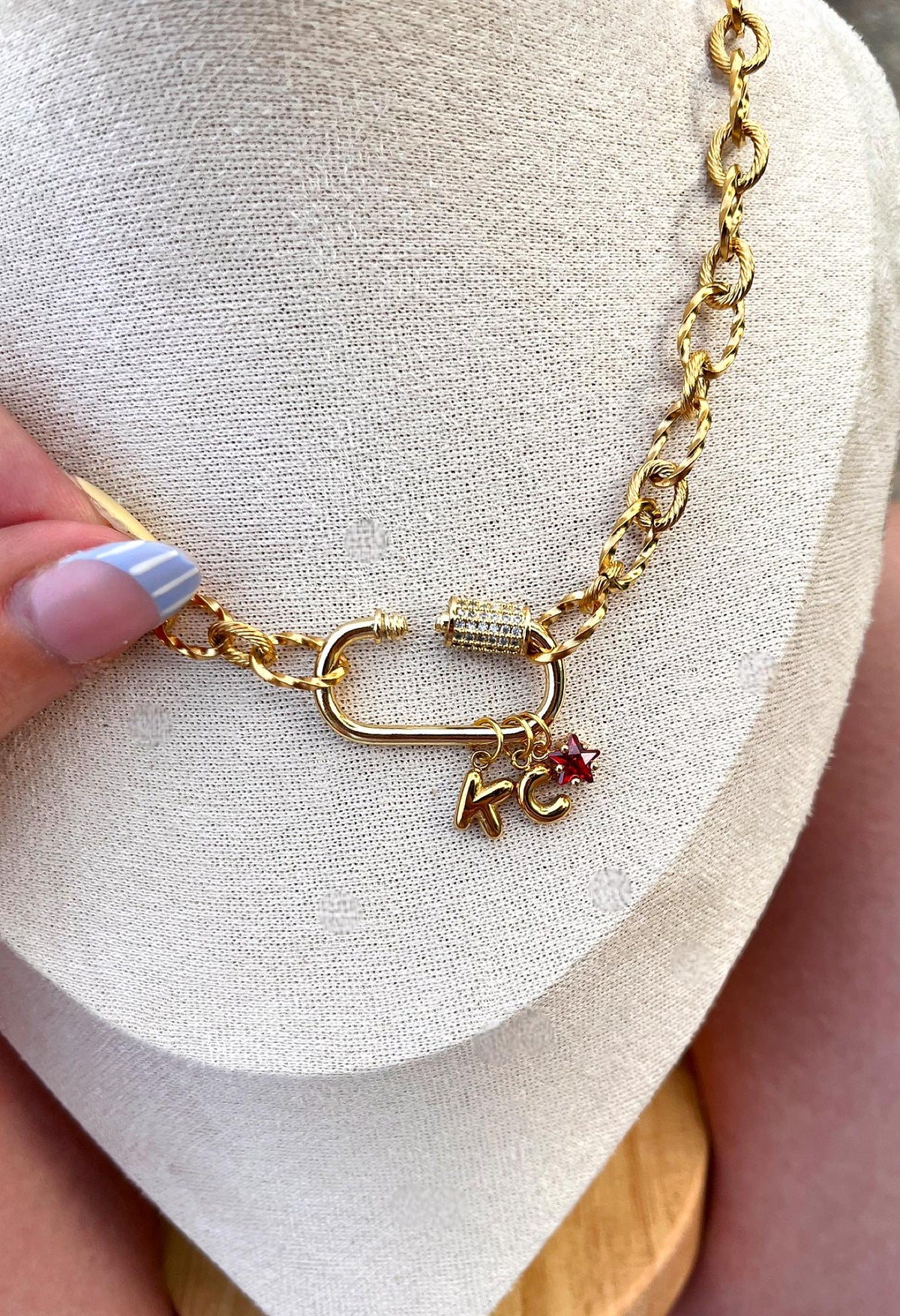18k Gold Plated Stainless Steel Charm Necklace | Kansas City Inspired Charm Necklace | Gift Ideas for KC Sports Fans | Chiefs Inspired |