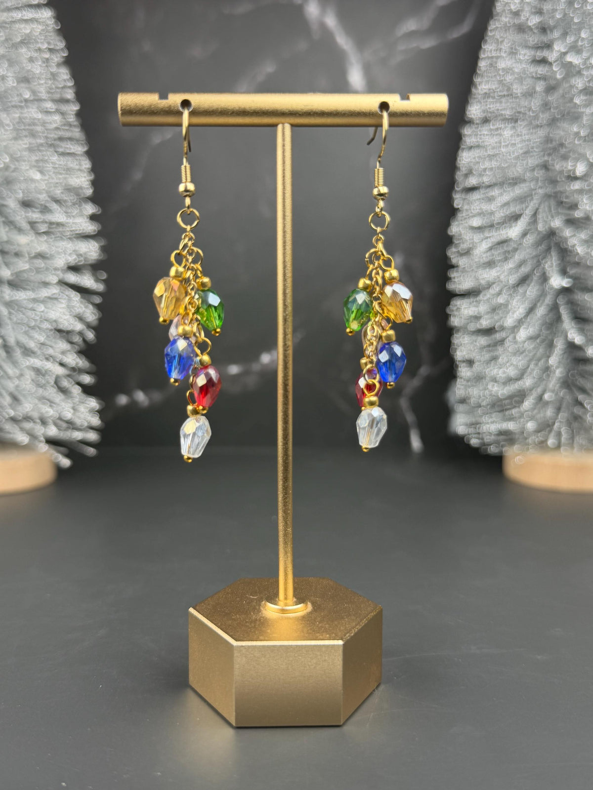 Beaded Christmas Light Earrings | Lightbulb Earrings | Christmas Lights | Christmas Earrings | Holiday Party | Gifts for Women | Lightweight