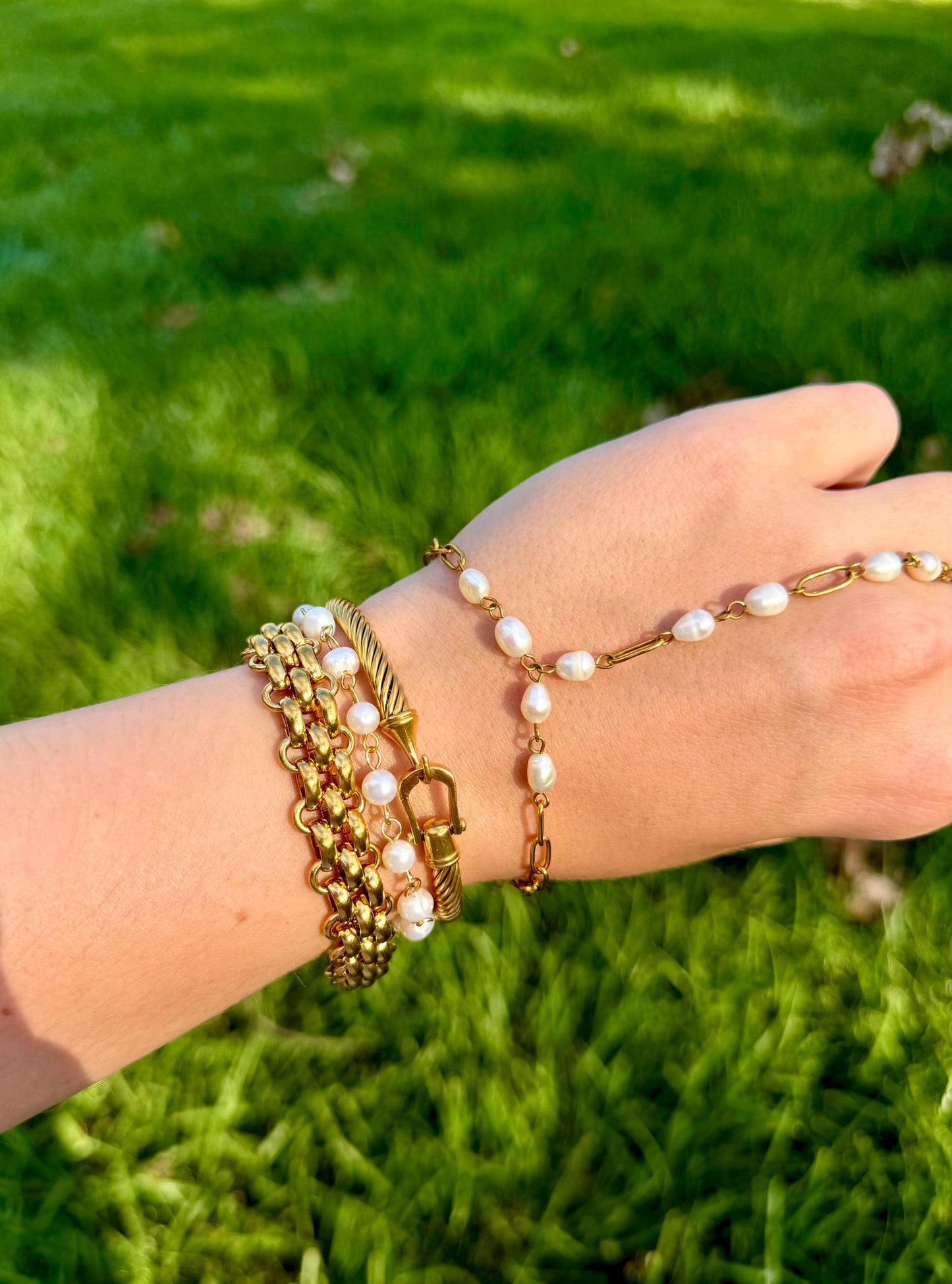 The Panther Link Bracelet | Chunky Stainless Steel Chain | With or Without Pearl Fringe