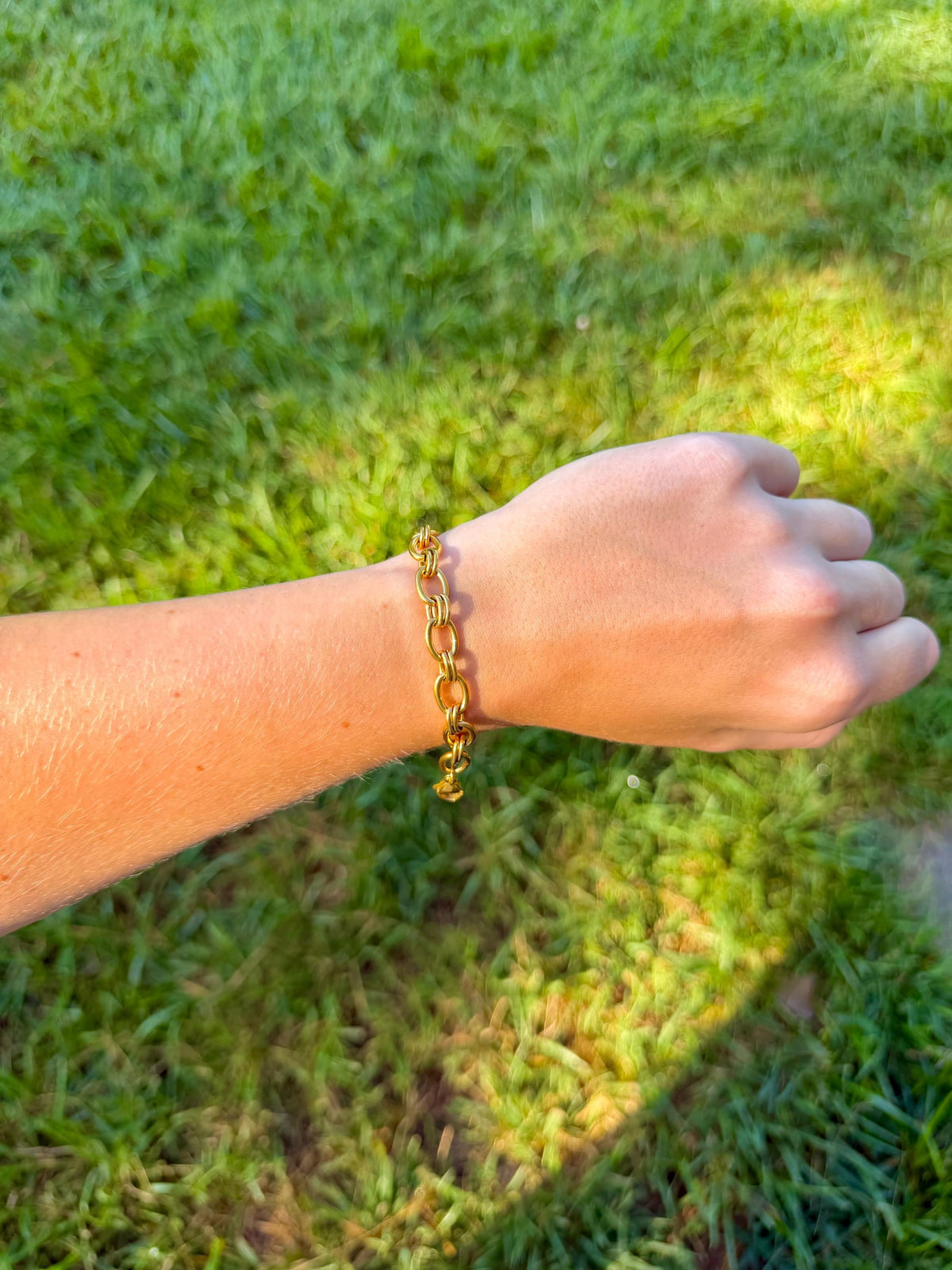 Chunky Gold Chain Bracelet | Stainless Steel Water Resistant | Bold Oval Link Statement Jewelry