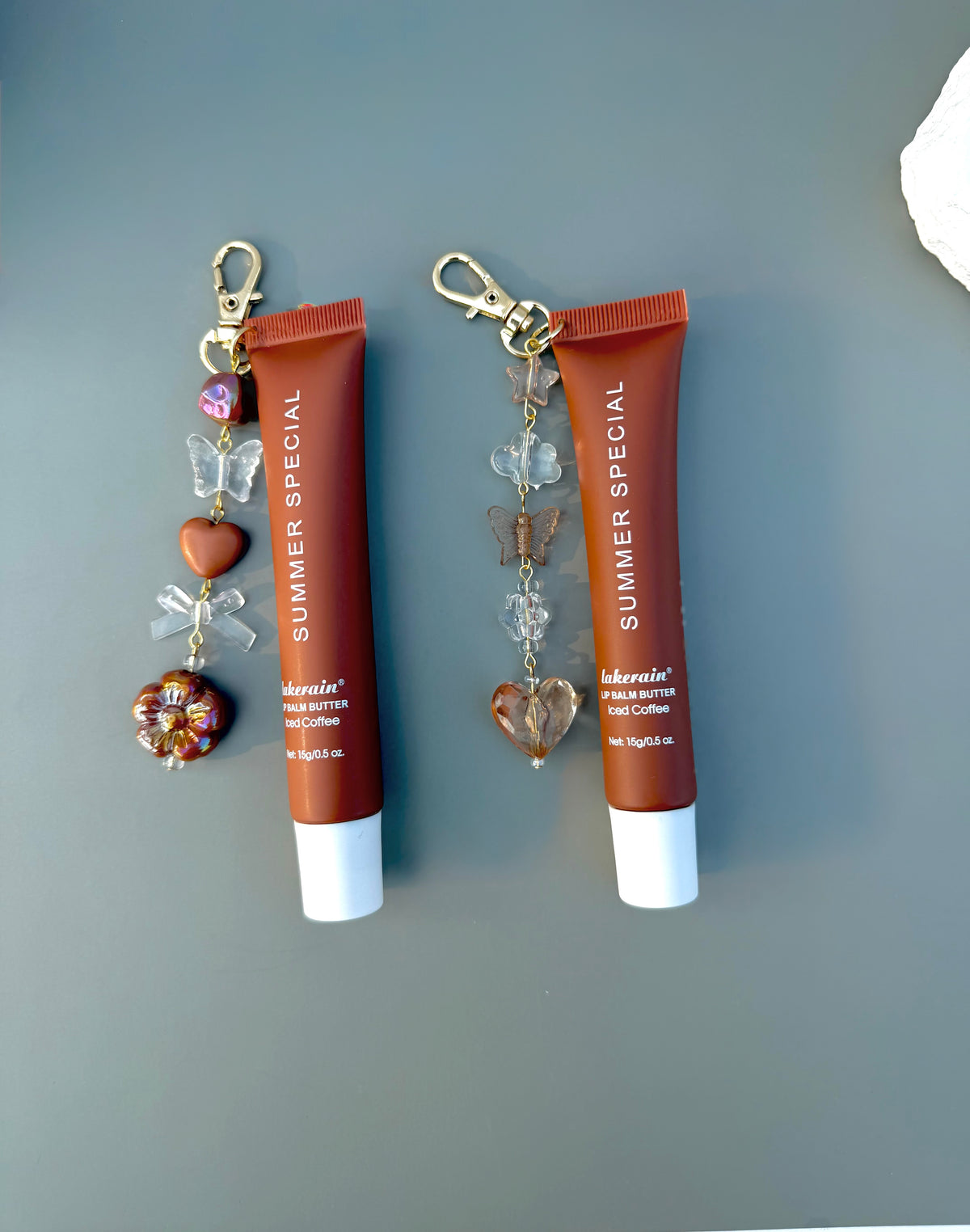 Lipgloss with Charms - Handmade Keychain, 4 Flavors