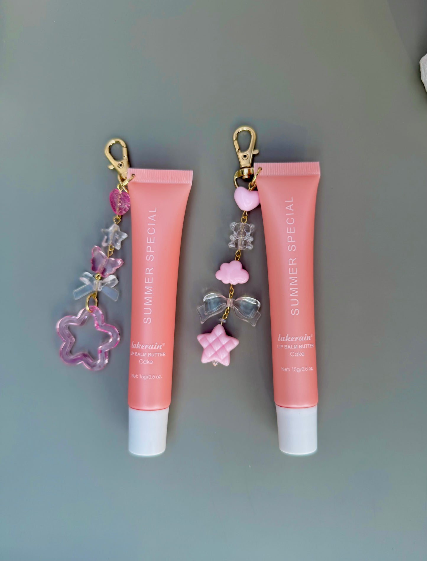 Lipgloss with Charms - Handmade Keychain, 4 Flavors