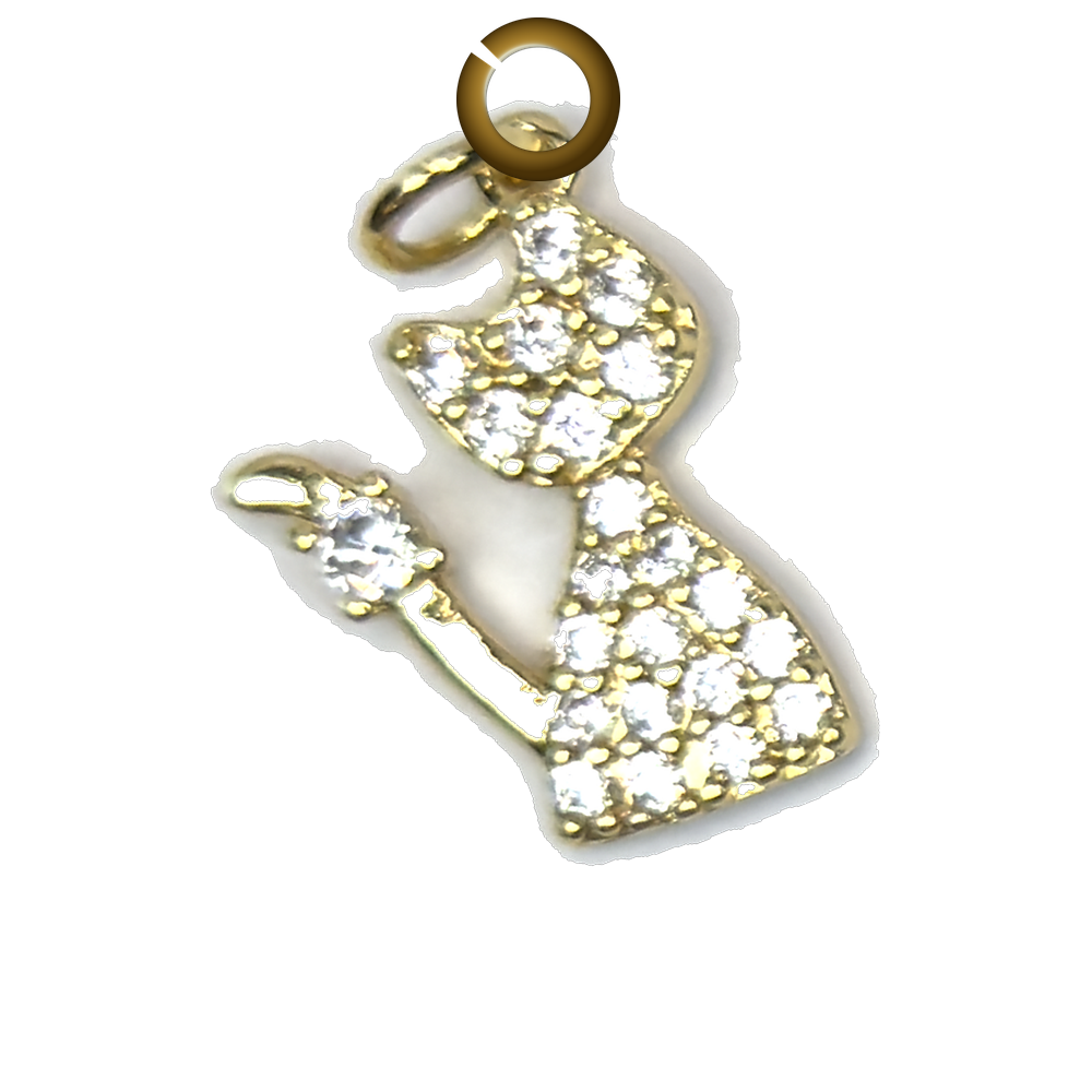 Rhinestone Cat Charm charm with jump ring