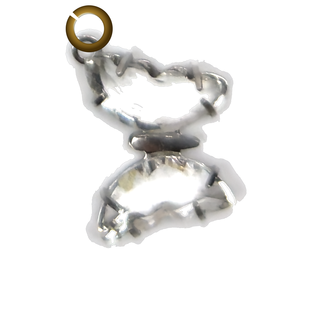 Glass Butterfly Charm - Clear charm with jump ring