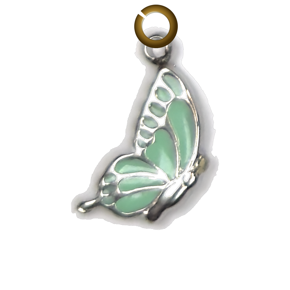 Enamel Butterfly Charm - Mint Green charm with jump ring