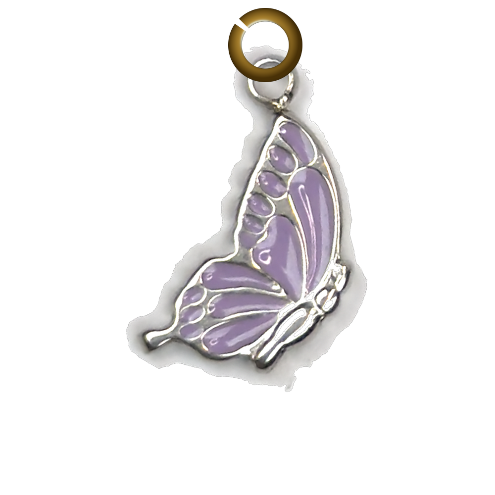 Enamel Butterfly Charm - Purple charm with jump ring