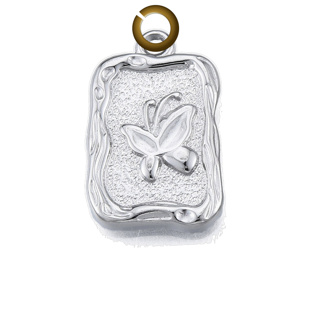 Butterfly Rectangle Charm charm with jump ring