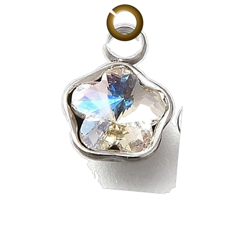 Crystal Star Charm - Clear AB charm with jump ring