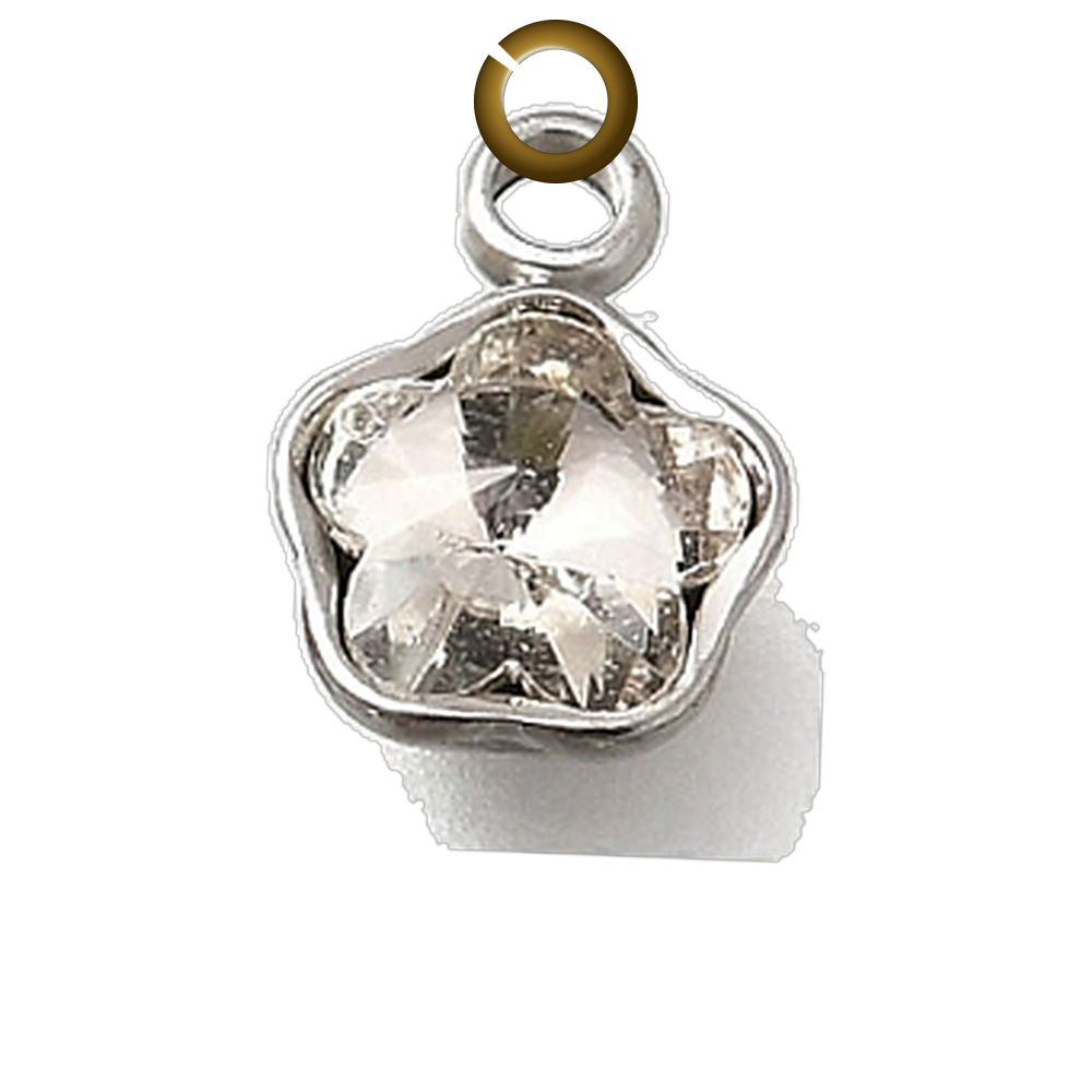 Crystal Star Charm - Clear charm with jump ring