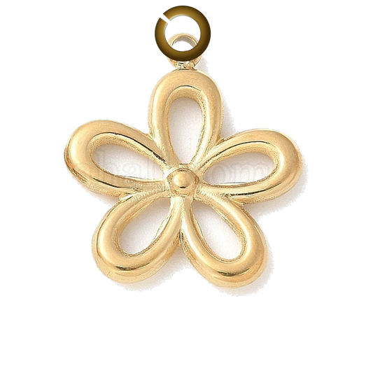 ENS-FLR003-GOL charm with jump ring