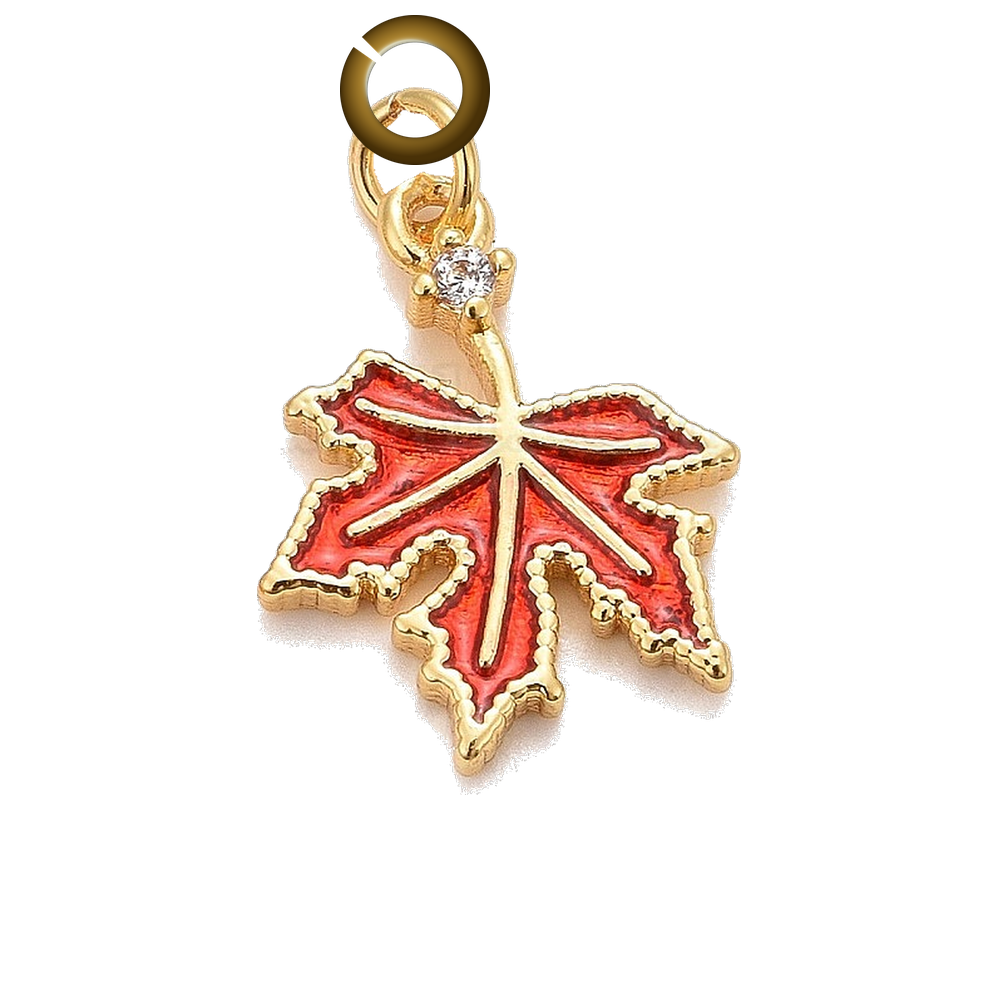 ENS-FLR004-GOL charm with jump ring