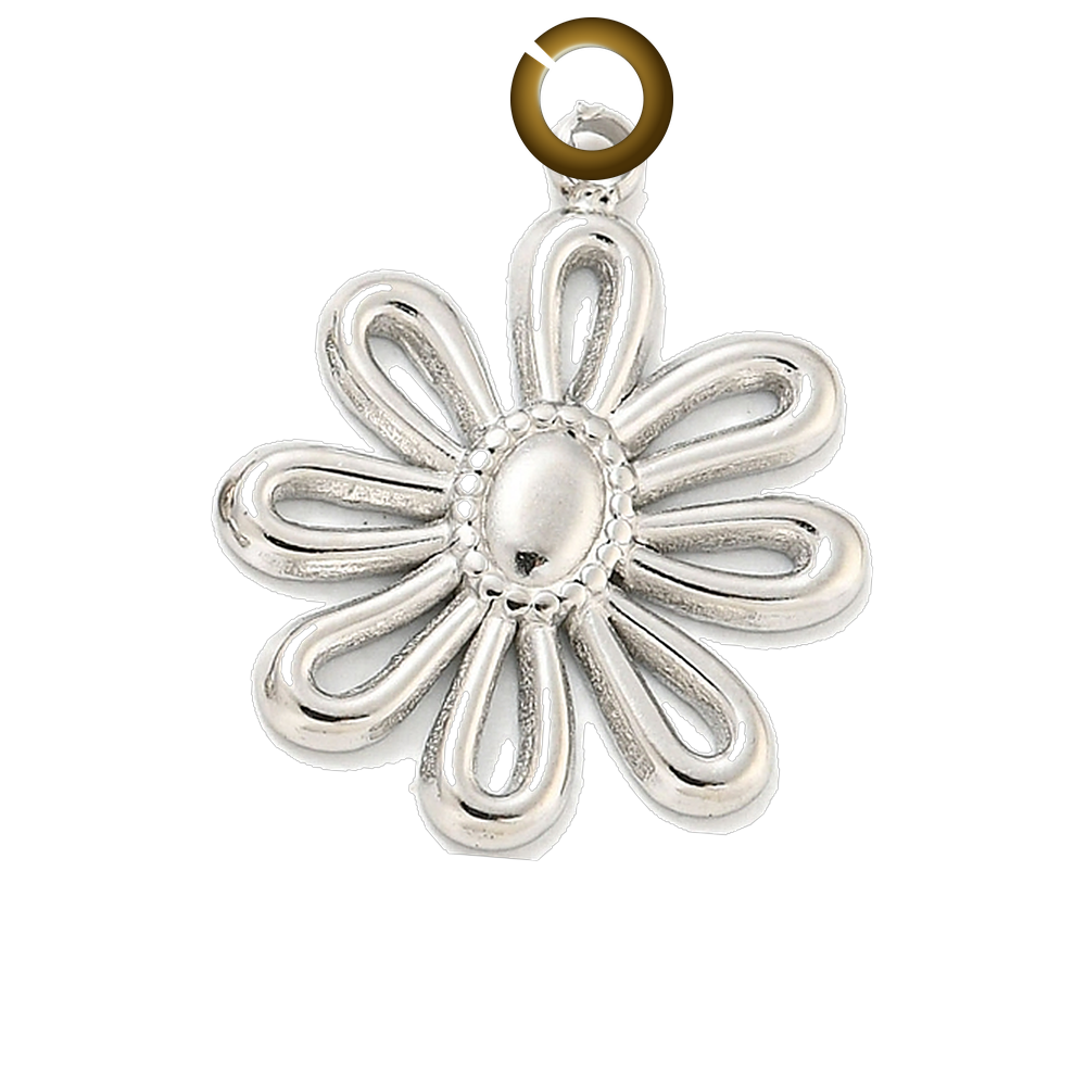 Open Petal Flower Charm charm with jump ring
