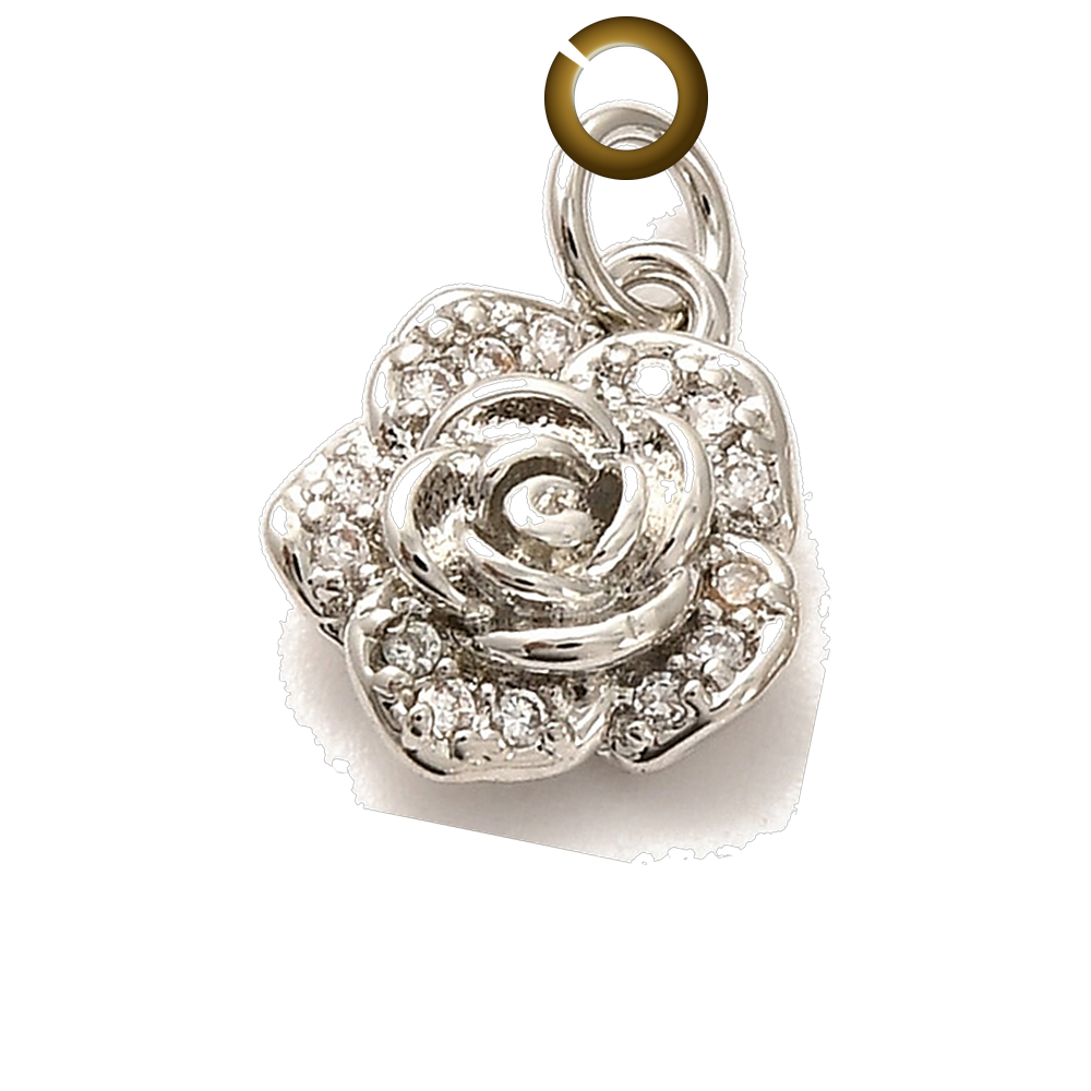 Rose Charm charm with jump ring