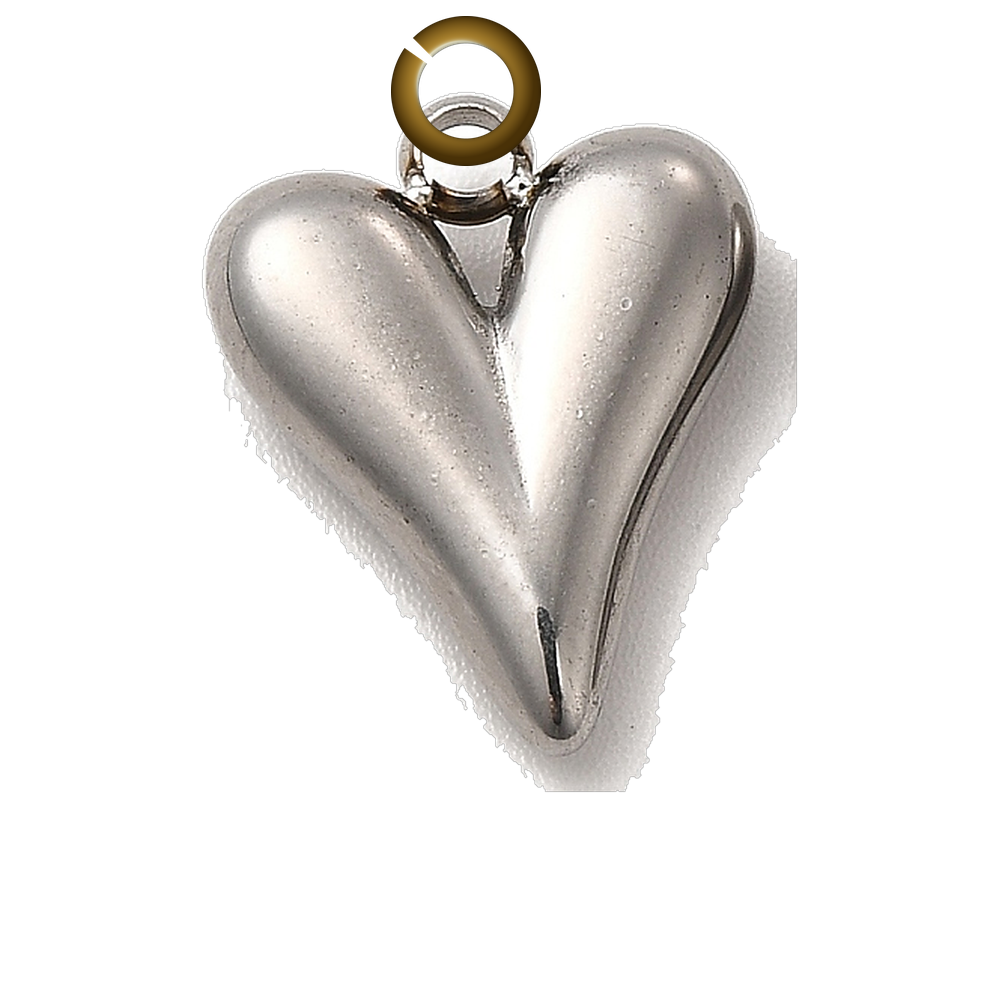 Puffy Heart Charm charm with jump ring