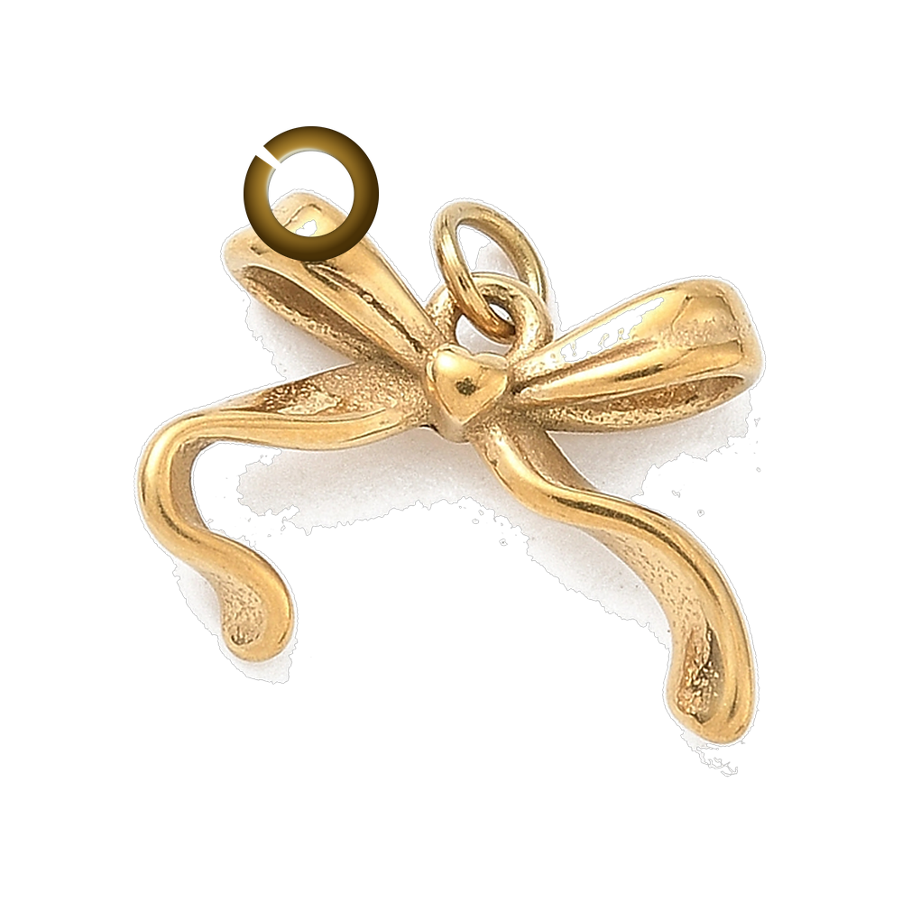 Heart Bow Charm charm with jump ring
