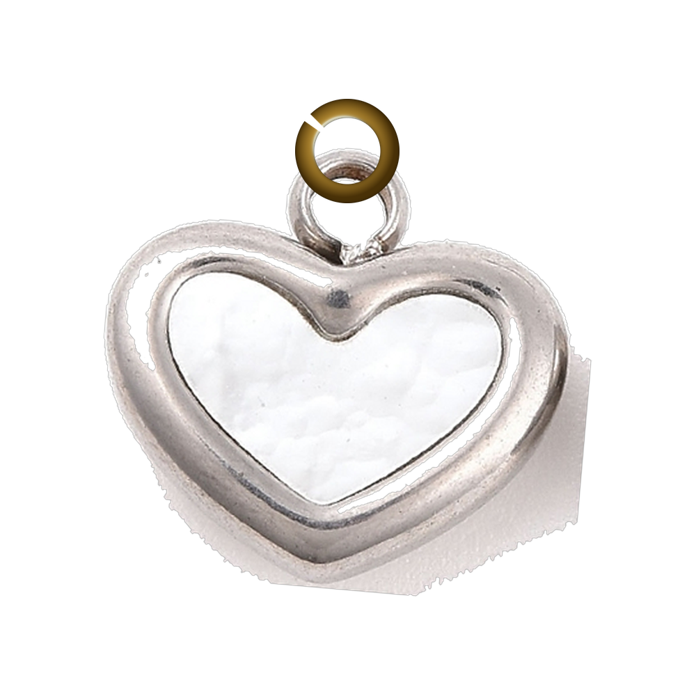 Shell Heart Charm charm with jump ring