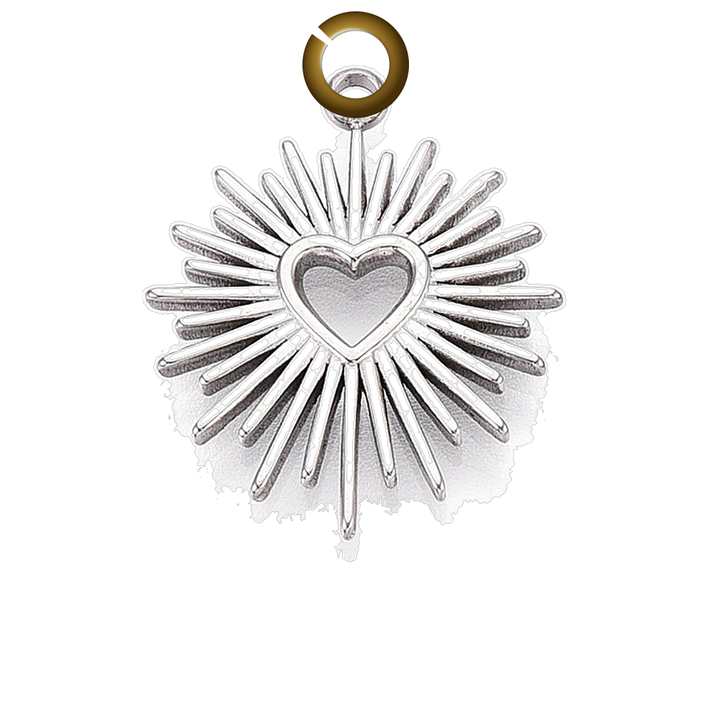 Sunburst Heart Charm charm with jump ring