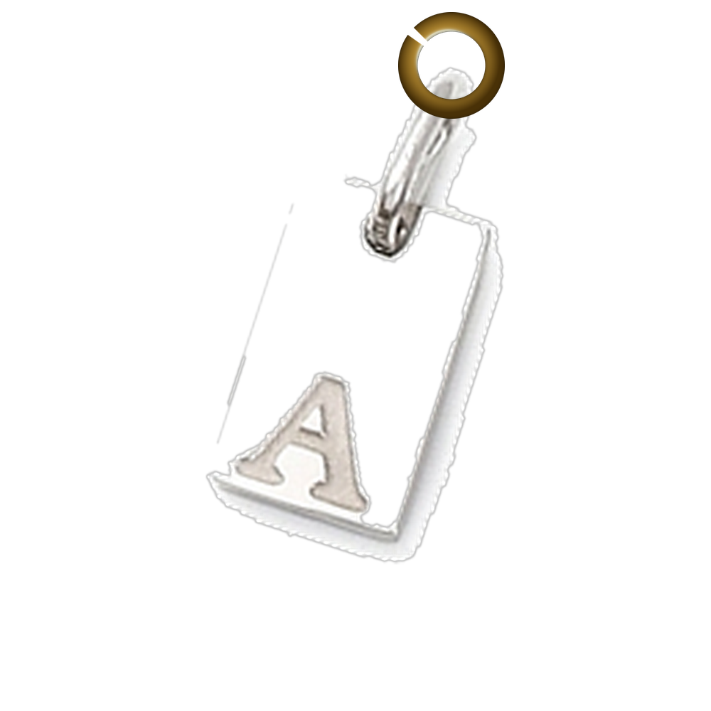 Rectangle Letter Charm - A charm with jump ring