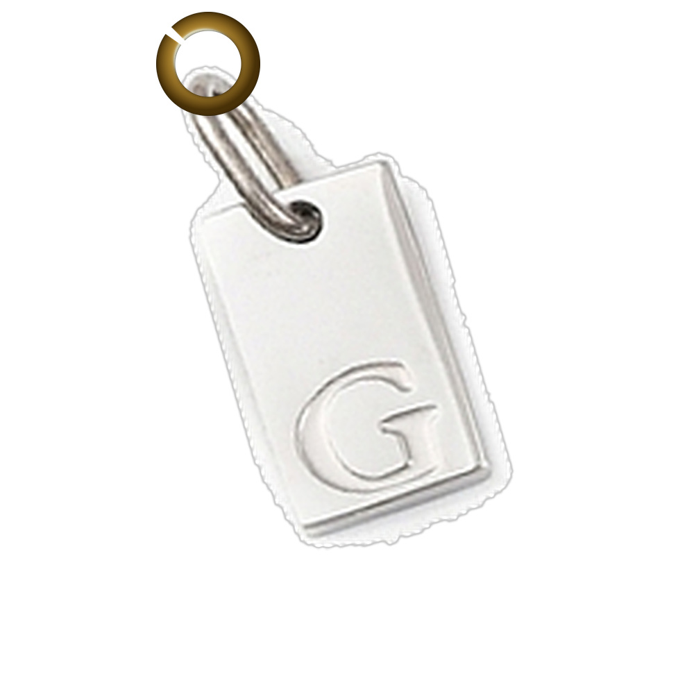 Rectangle Letter Charm - G charm with jump ring
