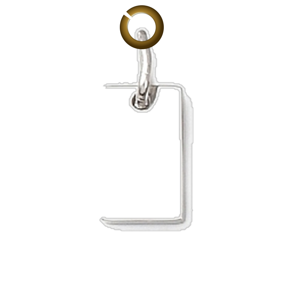 Rectangle Letter Charm - H charm with jump ring